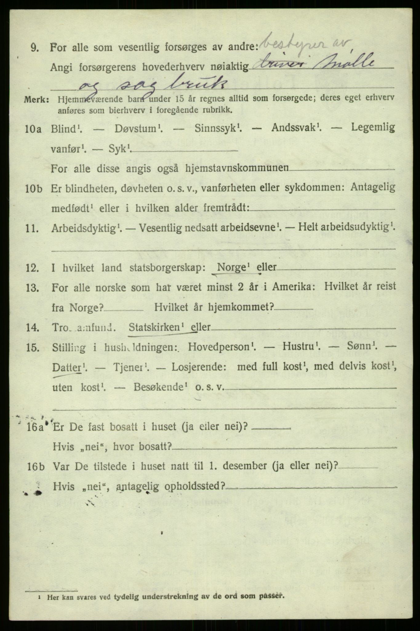 SAB, 1920 census for Lindås, 1920, p. 2836