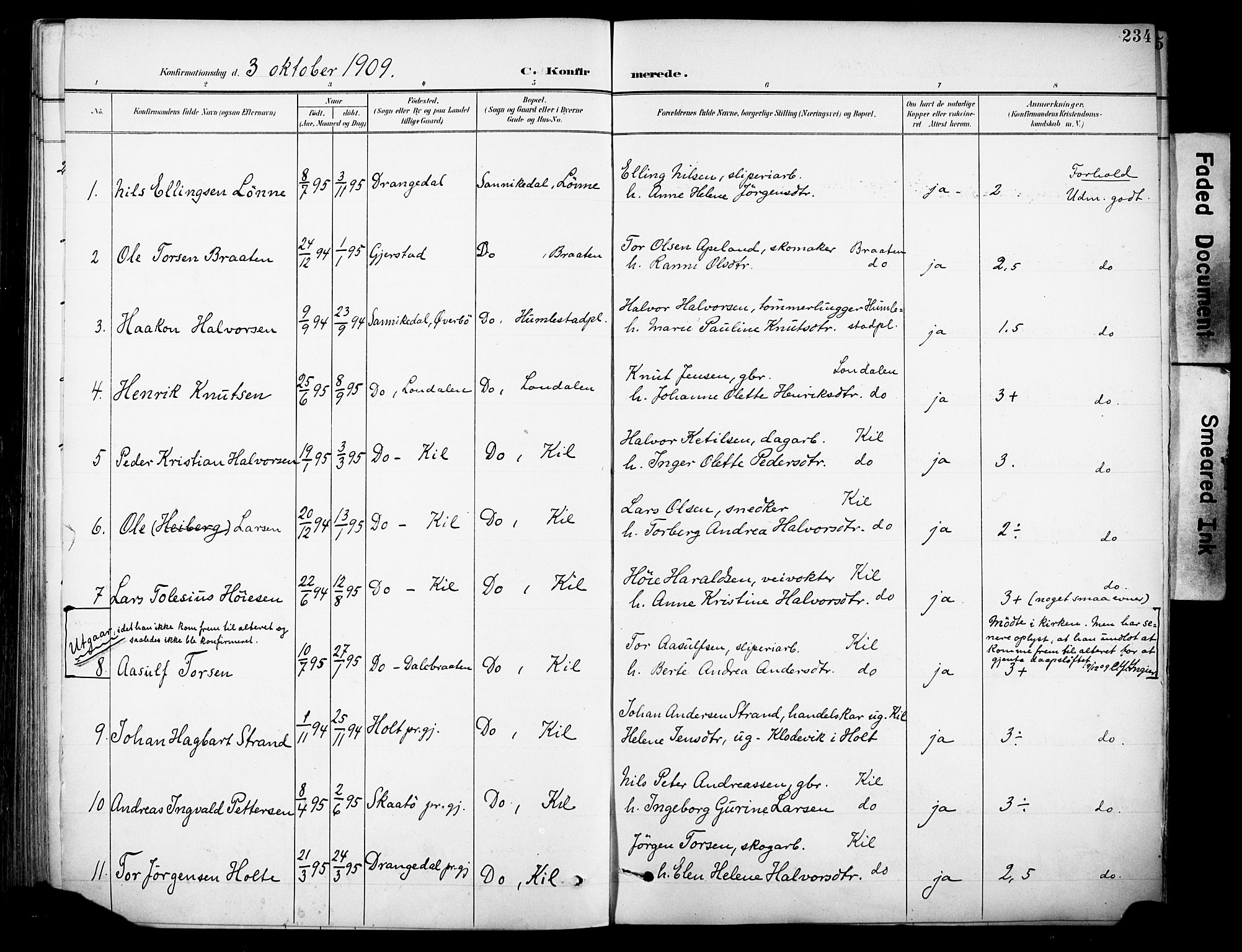 Sannidal kirkebøker, SAKO/A-296/F/Fa/L0016: Parish register (official) no. 16, 1895-1911, p. 234