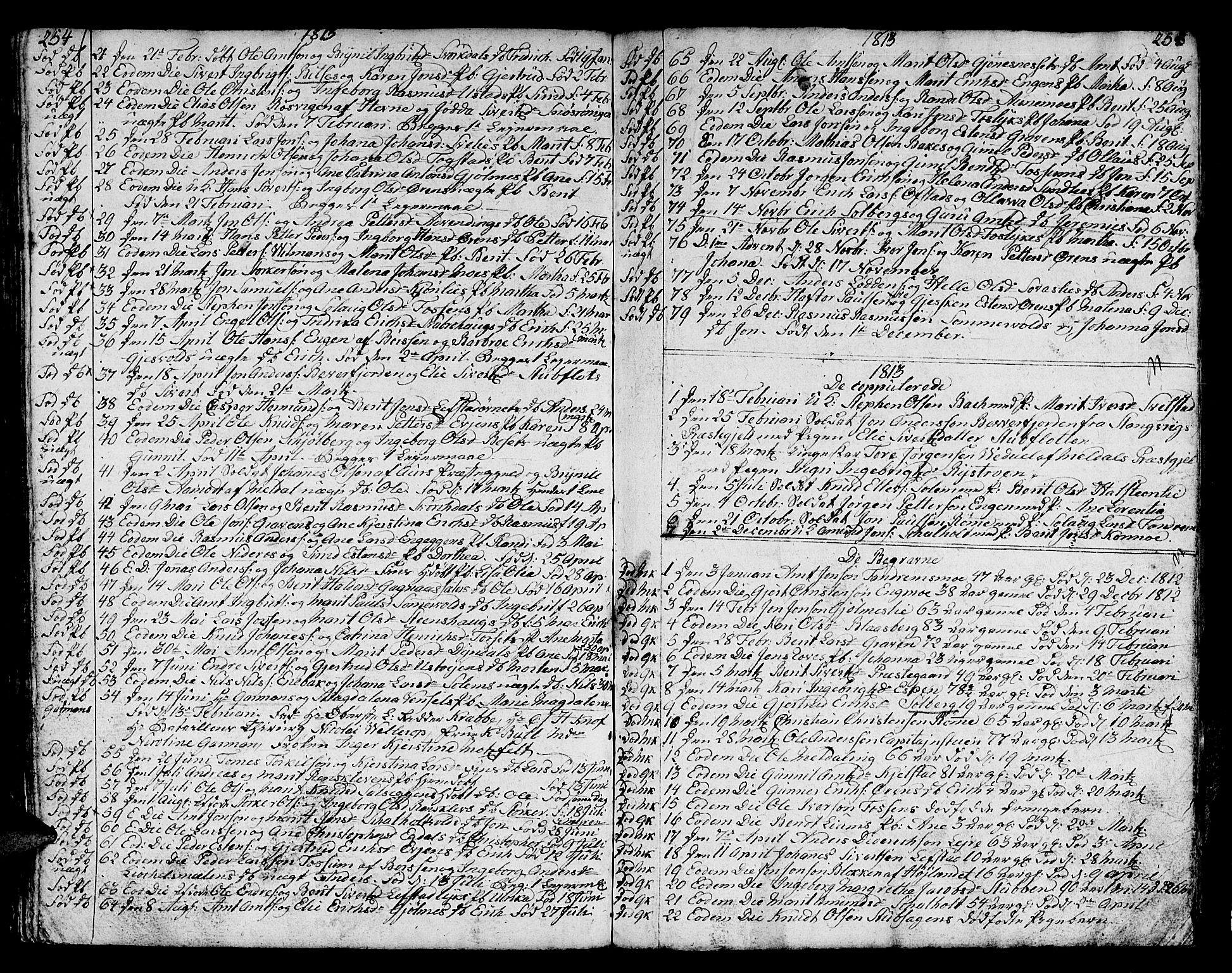 Ministerialprotokoller, klokkerbøker og fødselsregistre - Sør-Trøndelag, SAT/A-1456/668/L0815: Parish register (copy) no. 668C04, 1791-1815, p. 254-255