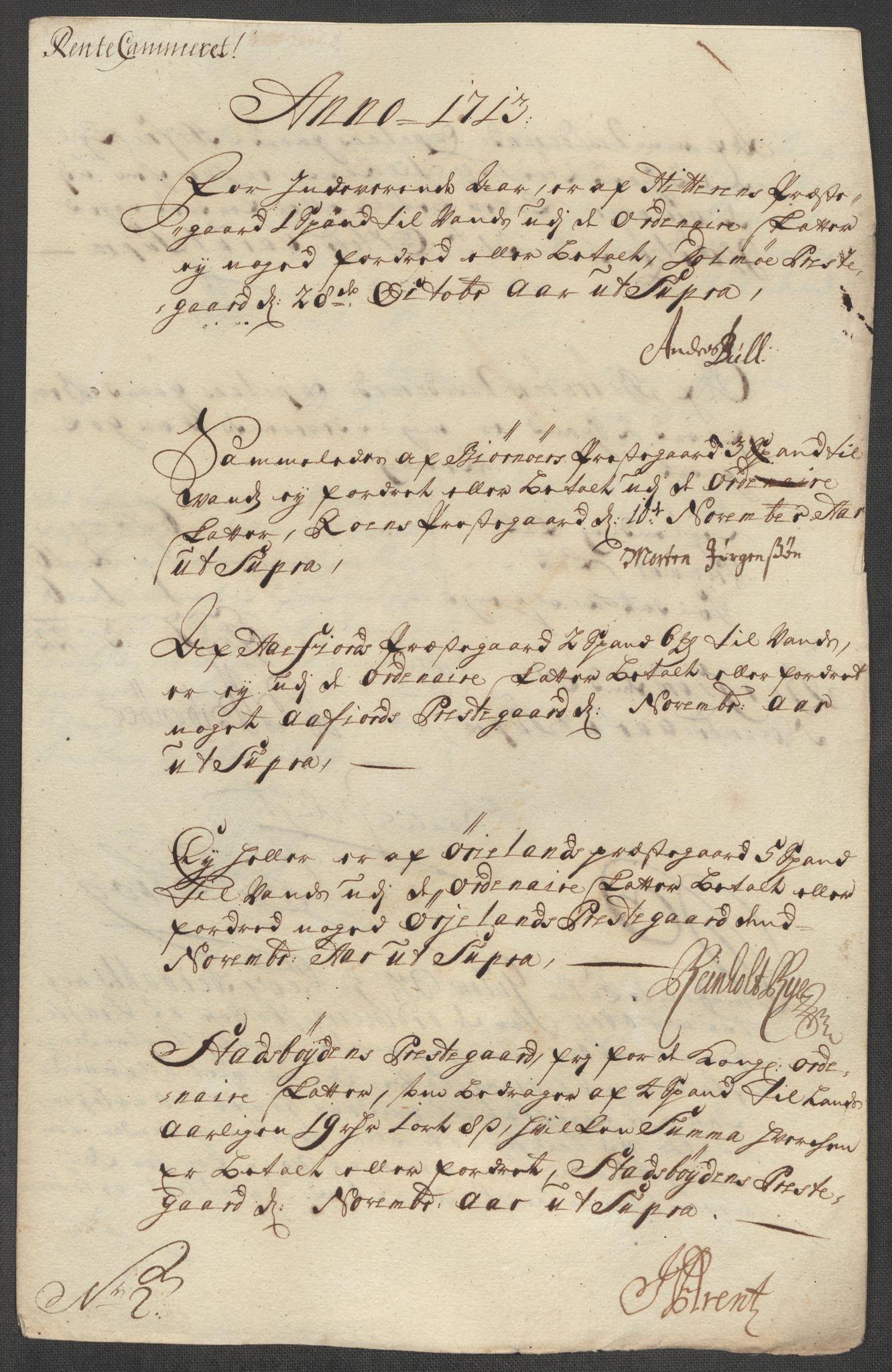 Rentekammeret inntil 1814, Reviderte regnskaper, Fogderegnskap, AV/RA-EA-4092/R57/L3861: Fogderegnskap Fosen, 1712-1713, p. 452