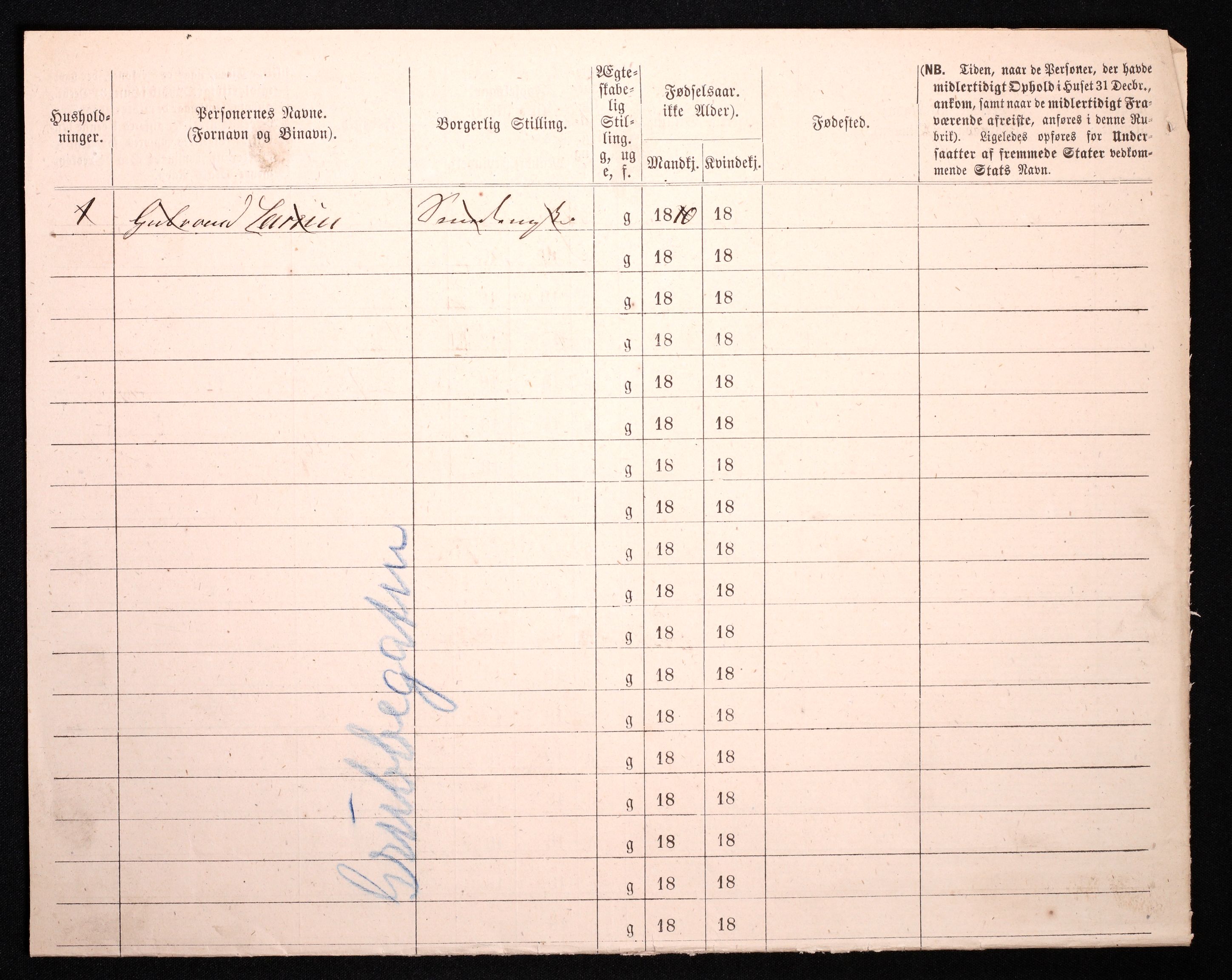 RA, 1870 census for 0301 Kristiania, 1870, p. 1116