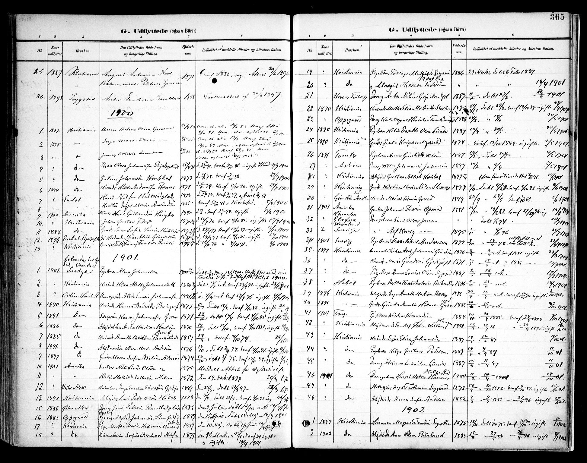 Kråkstad prestekontor Kirkebøker, SAO/A-10125a/F/Fb/L0002: Parish register (official) no. II 2, 1893-1917, p. 365