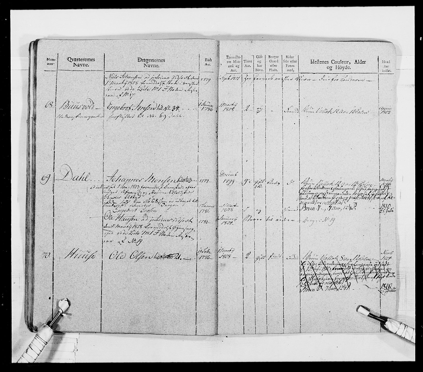 Generalitets- og kommissariatskollegiet, Det kongelige norske kommissariatskollegium, AV/RA-EA-5420/E/Eh/L0018: Opplandske dragonregiment, 1810-1811, p. 45