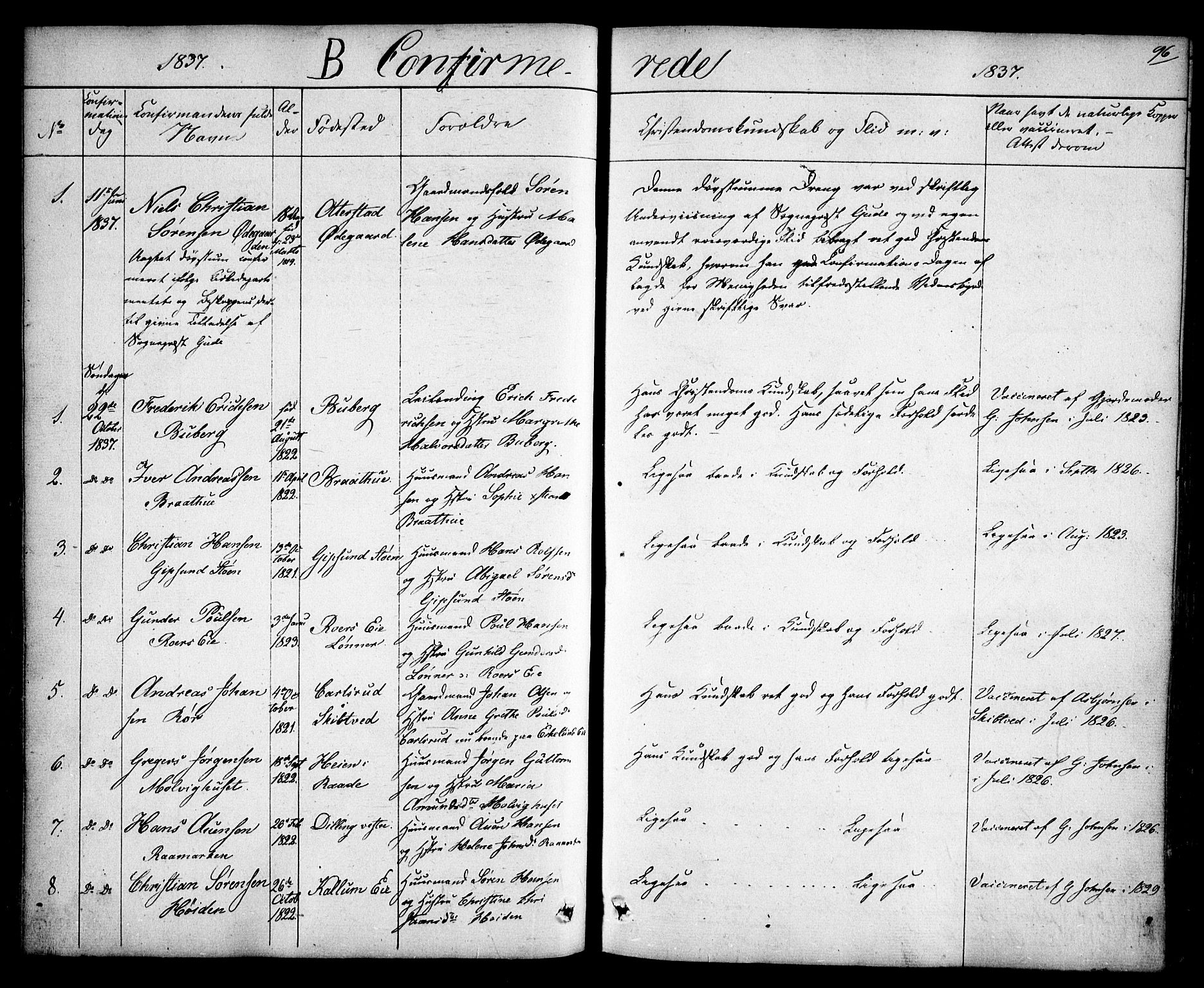 Rygge prestekontor Kirkebøker, AV/SAO-A-10084b/F/Fa/L0004: Parish register (official) no. 4, 1836-1851, p. 96