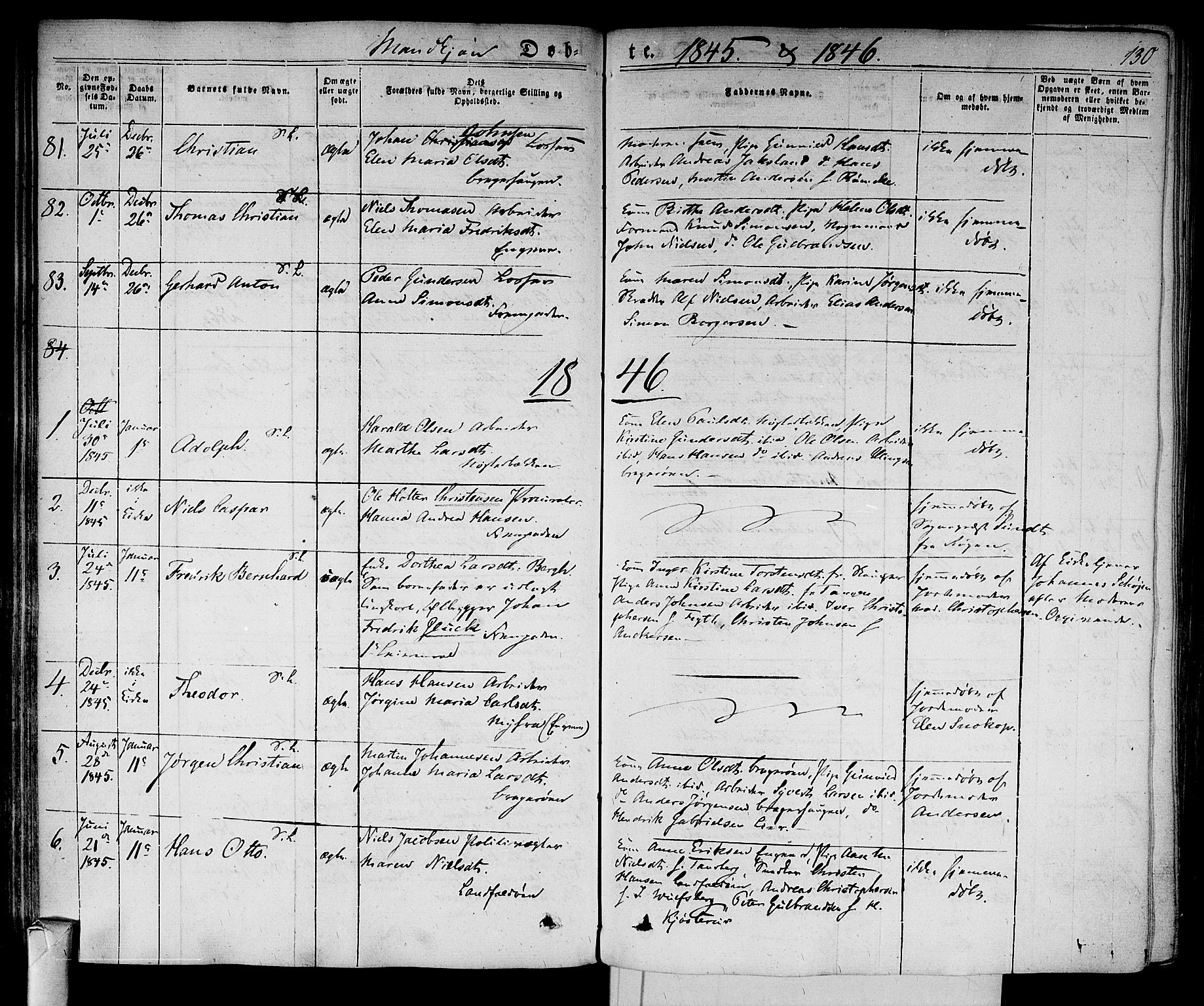 Bragernes kirkebøker, AV/SAKO-A-6/F/Fb/L0001: Parish register (official) no. II 1, 1830-1847, p. 130