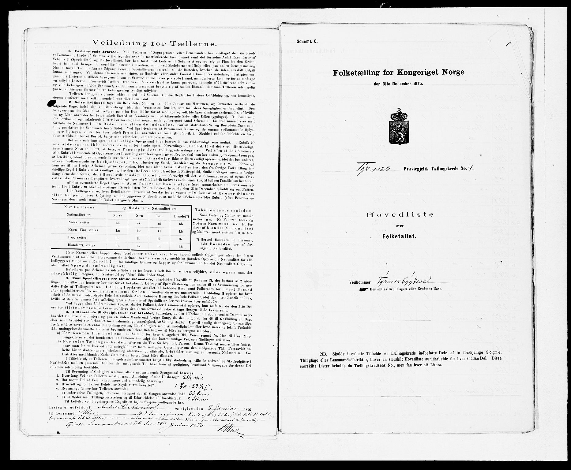 SAB, 1875 census for 1223P Tysnes, 1875, p. 16