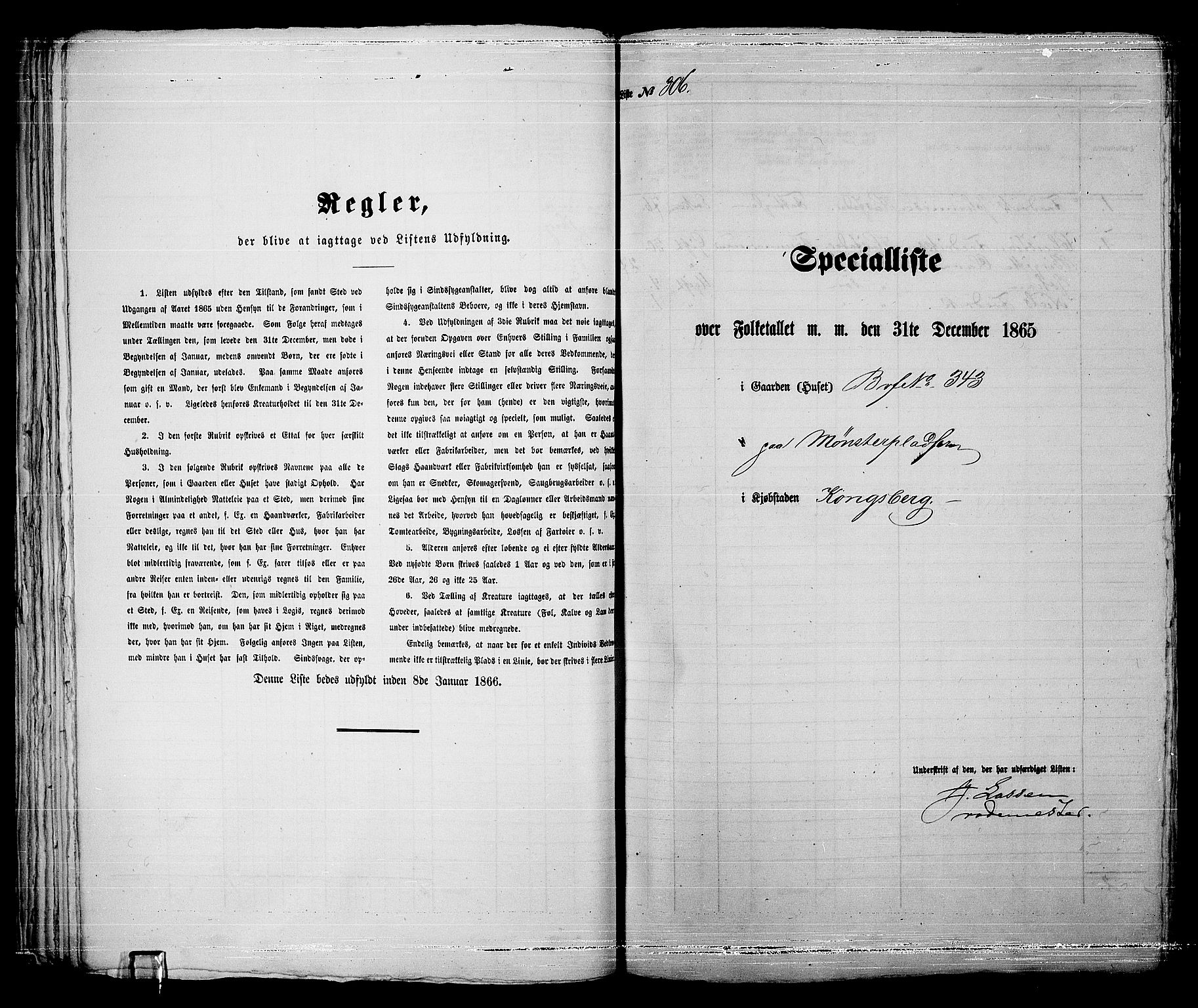 RA, 1865 census for Kongsberg/Kongsberg, 1865, p. 631