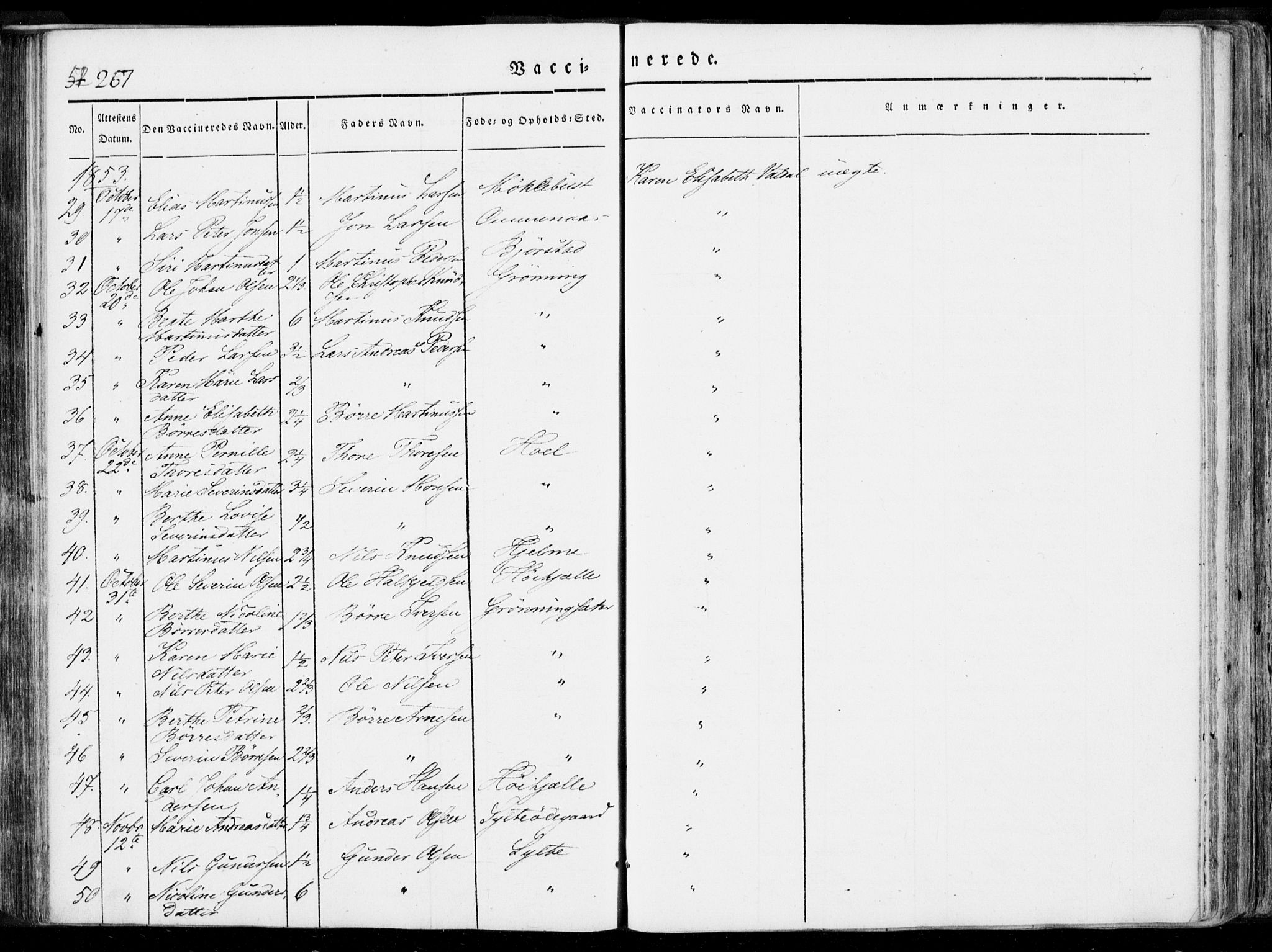 Ministerialprotokoller, klokkerbøker og fødselsregistre - Møre og Romsdal, AV/SAT-A-1454/519/L0248: Parish register (official) no. 519A07, 1829-1860, p. 267