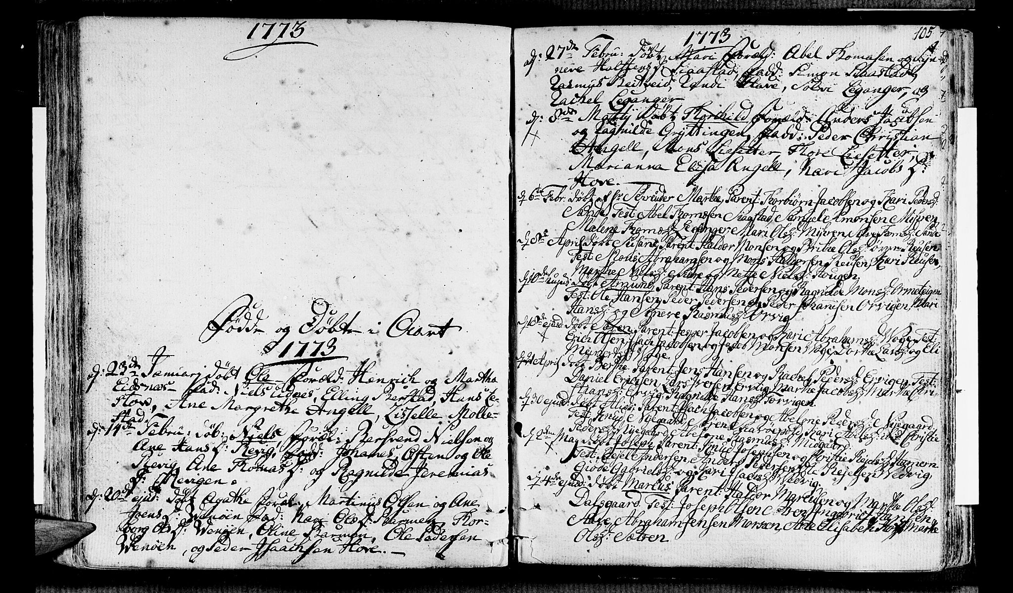 Selje sokneprestembete, SAB/A-99938/H/Ha/Haa/Haaa: Parish register (official) no. A 5, 1760-1782, p. 105