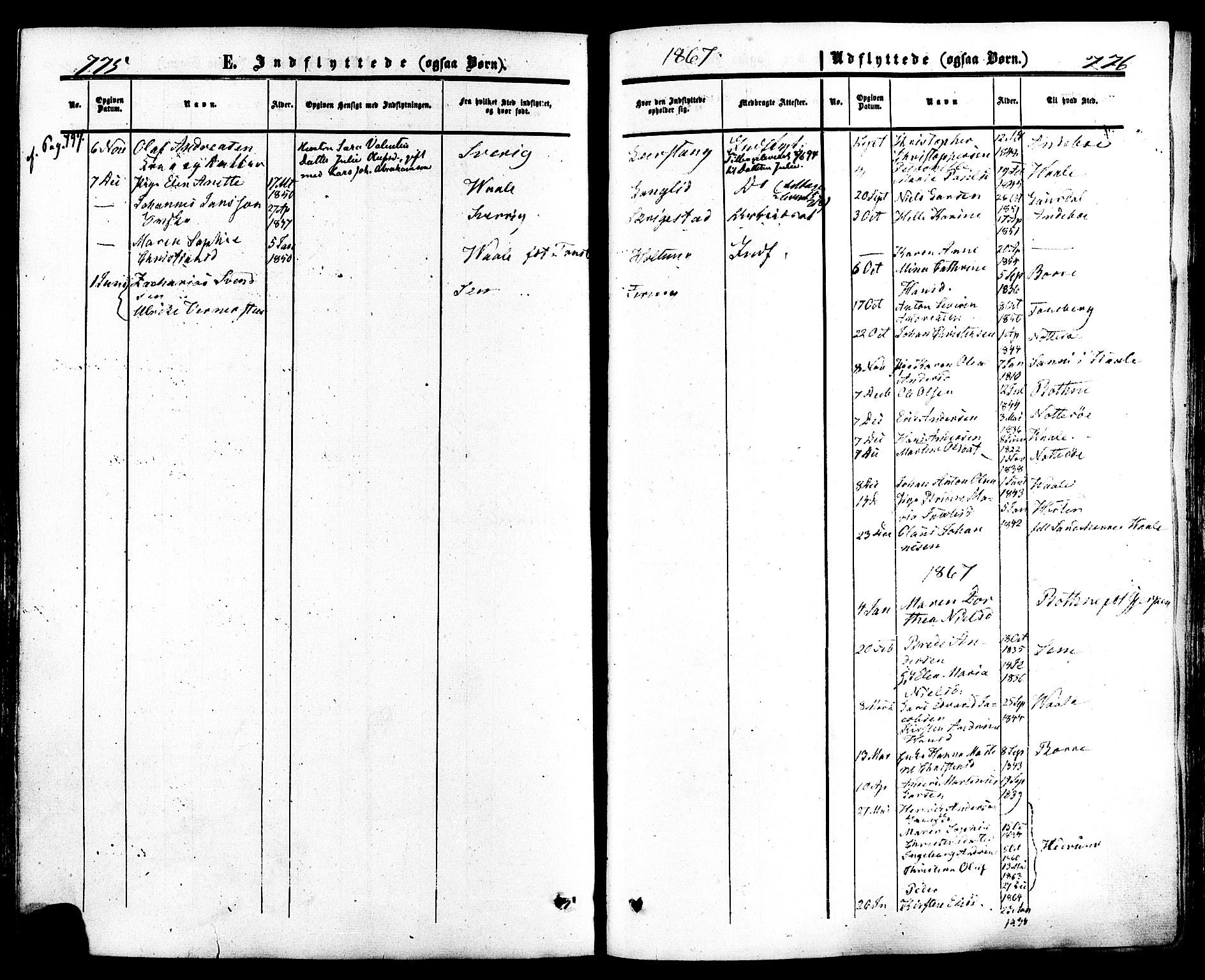 Ramnes kirkebøker, SAKO/A-314/F/Fa/L0006: Parish register (official) no. I 6, 1862-1877, p. 775-776