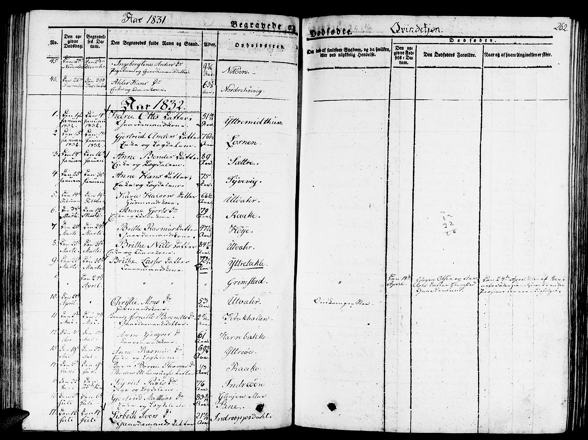 Gulen sokneprestembete, SAB/A-80201/H/Haa/Haaa/L0019: Parish register (official) no. A 19, 1826-1836, p. 262
