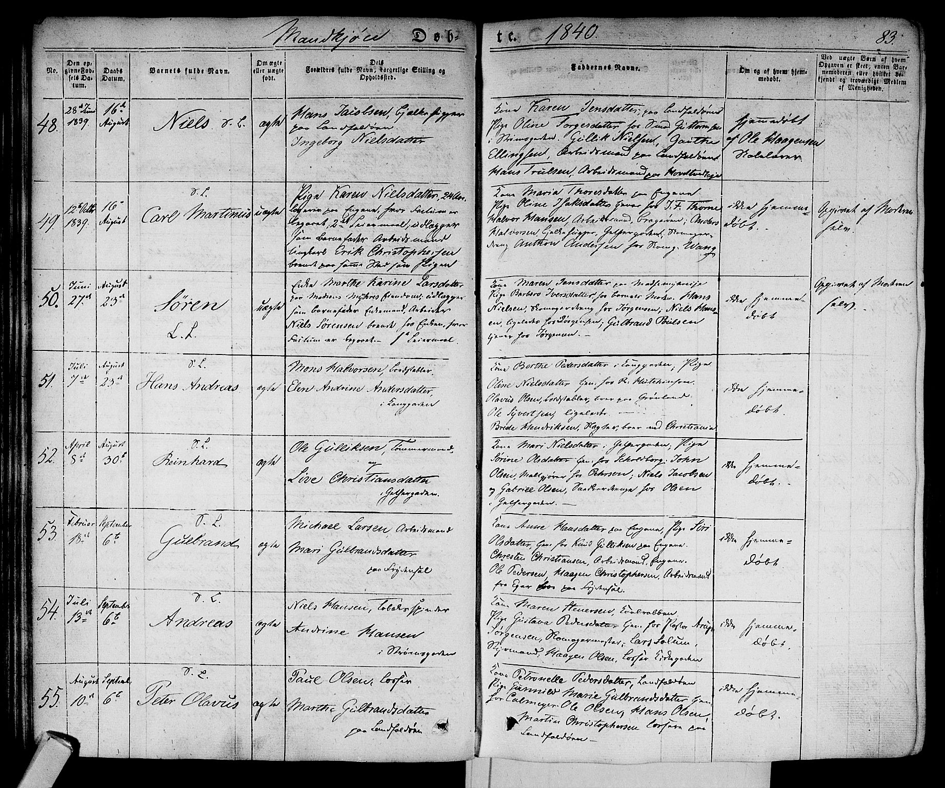 Bragernes kirkebøker, AV/SAKO-A-6/F/Fb/L0001: Parish register (official) no. II 1, 1830-1847, p. 83