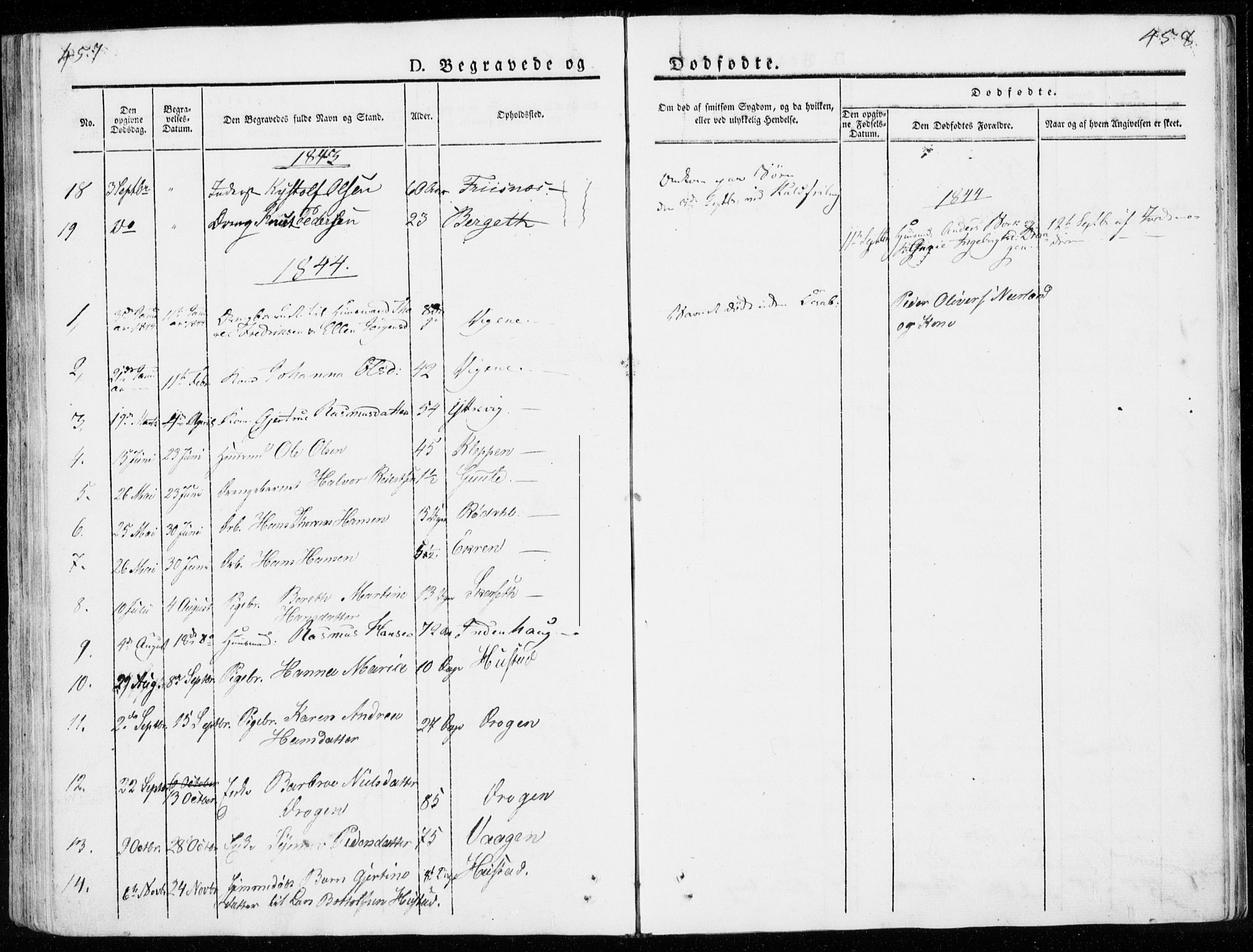 Ministerialprotokoller, klokkerbøker og fødselsregistre - Møre og Romsdal, AV/SAT-A-1454/566/L0766: Parish register (official) no. 566A05, 1842-1851, p. 457-458