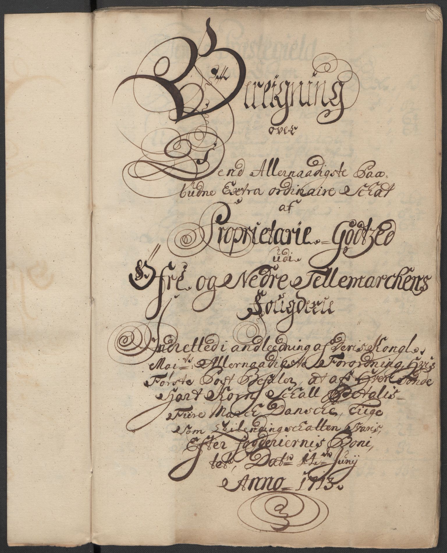 Rentekammeret inntil 1814, Reviderte regnskaper, Fogderegnskap, RA/EA-4092/R36/L2124: Fogderegnskap Øvre og Nedre Telemark og Bamble, 1713, p. 185
