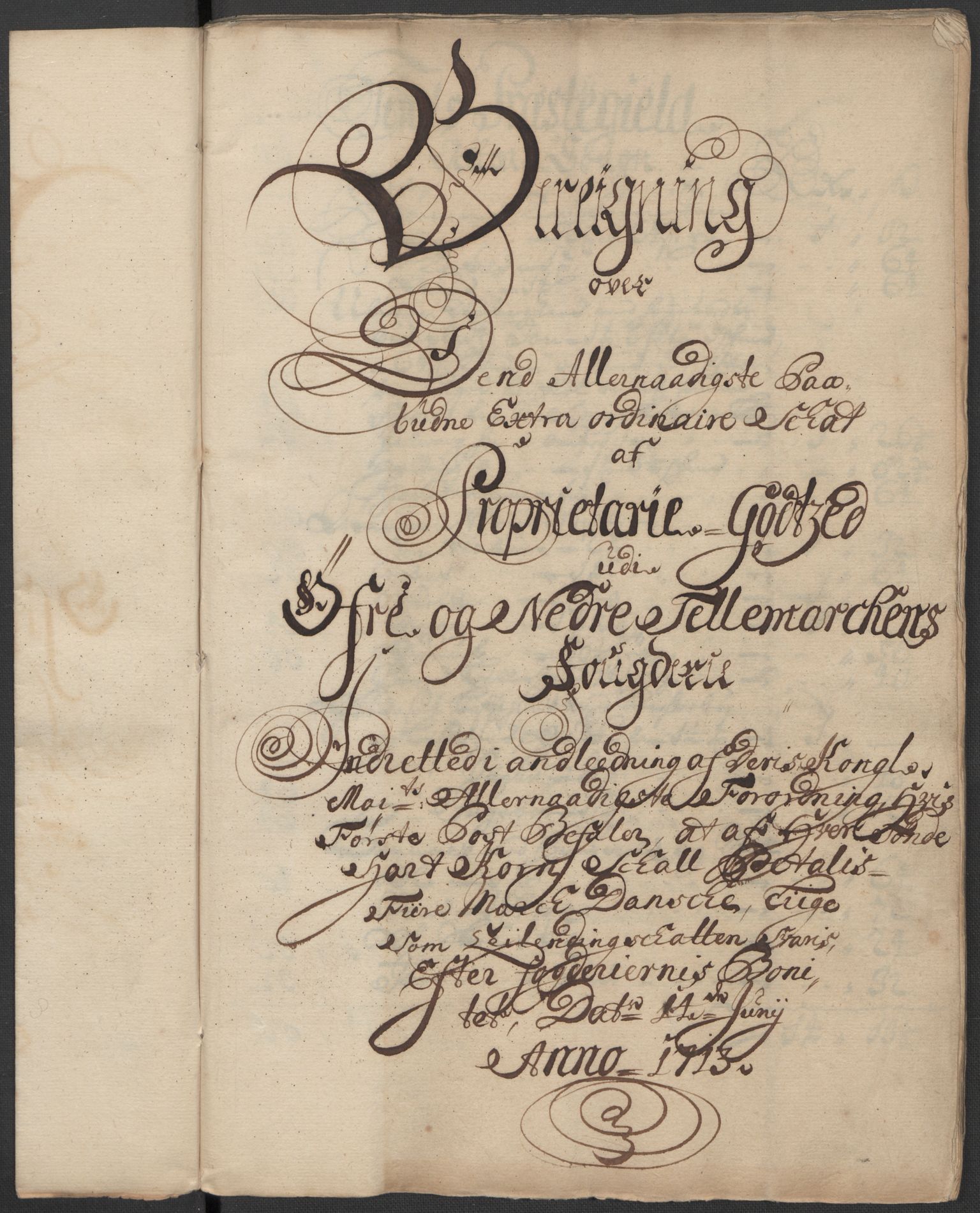 Rentekammeret inntil 1814, Reviderte regnskaper, Fogderegnskap, AV/RA-EA-4092/R36/L2124: Fogderegnskap Øvre og Nedre Telemark og Bamble, 1713, p. 185