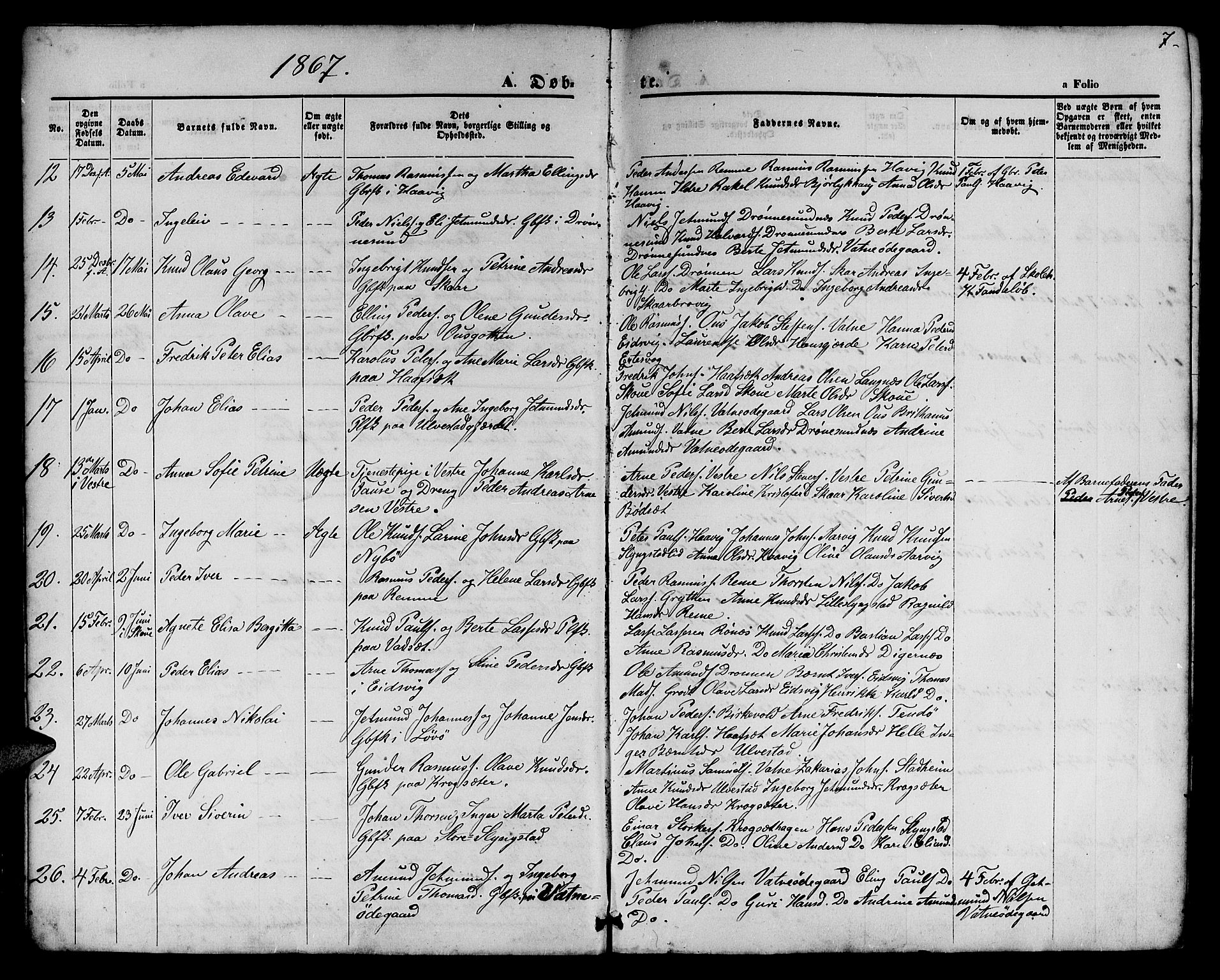 Ministerialprotokoller, klokkerbøker og fødselsregistre - Møre og Romsdal, AV/SAT-A-1454/525/L0375: Parish register (copy) no. 525C01, 1865-1879, p. 7