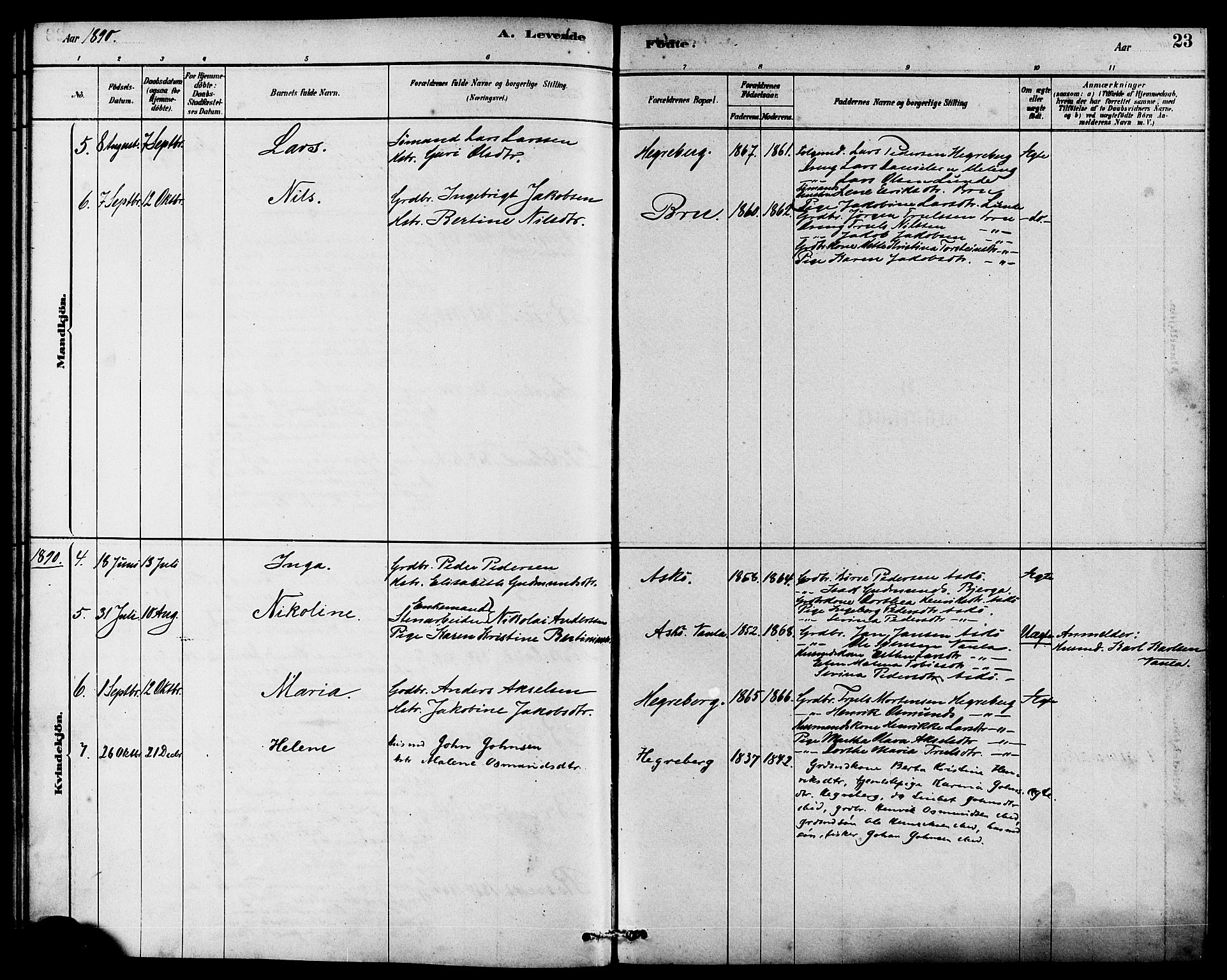 Rennesøy sokneprestkontor, AV/SAST-A -101827/H/Ha/Haa/L0009: Parish register (official) no. A 9, 1878-1890, p. 23