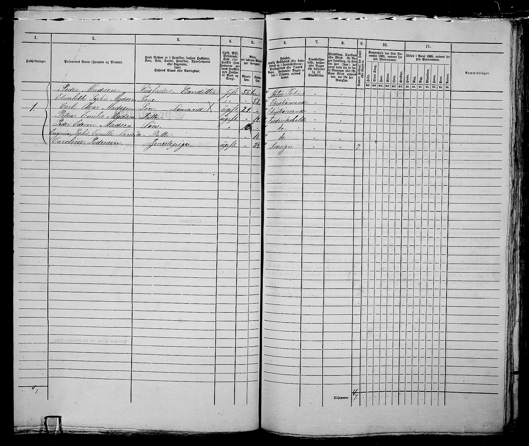 RA, 1865 census for Fredrikstad/Fredrikstad, 1865, p. 223