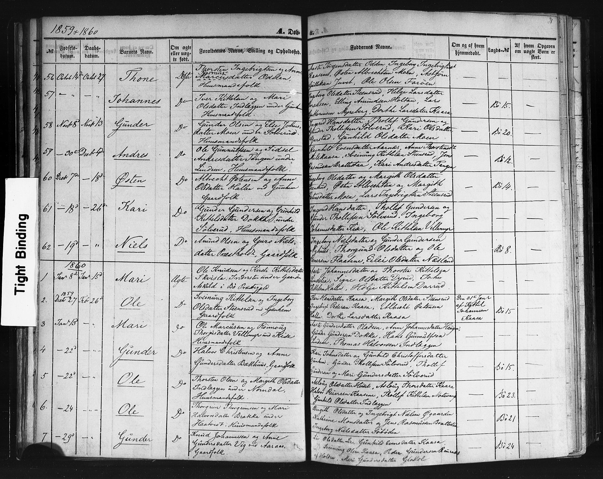 Sauherad kirkebøker, AV/SAKO-A-298/F/Fb/L0001: Parish register (official) no. II 1, 1851-1877, p. 31