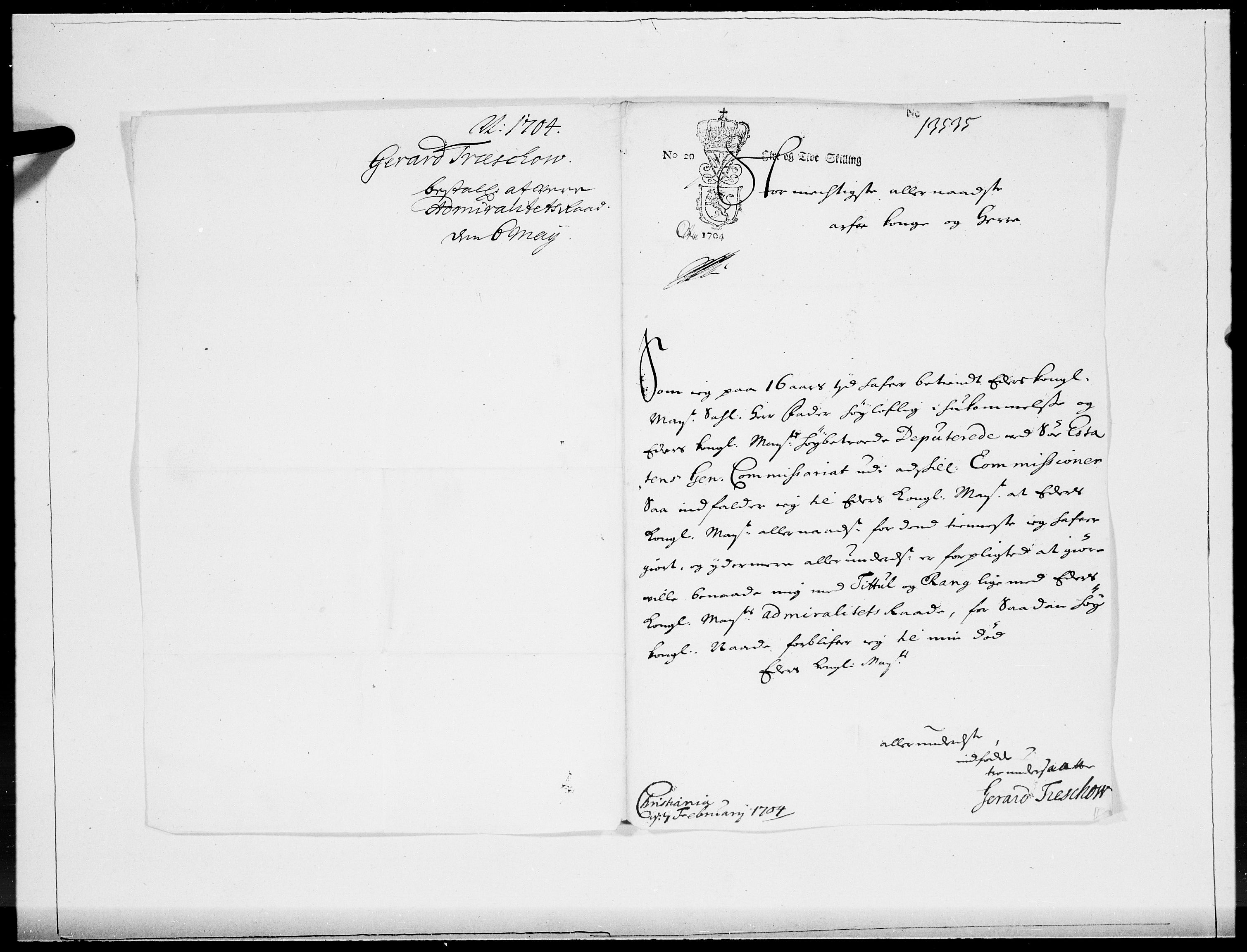 Danske Kanselli 1572-1799, AV/RA-EA-3023/F/Fc/Fcc/Fcca/L0057: Norske innlegg 1572-1799, 1704, p. 22