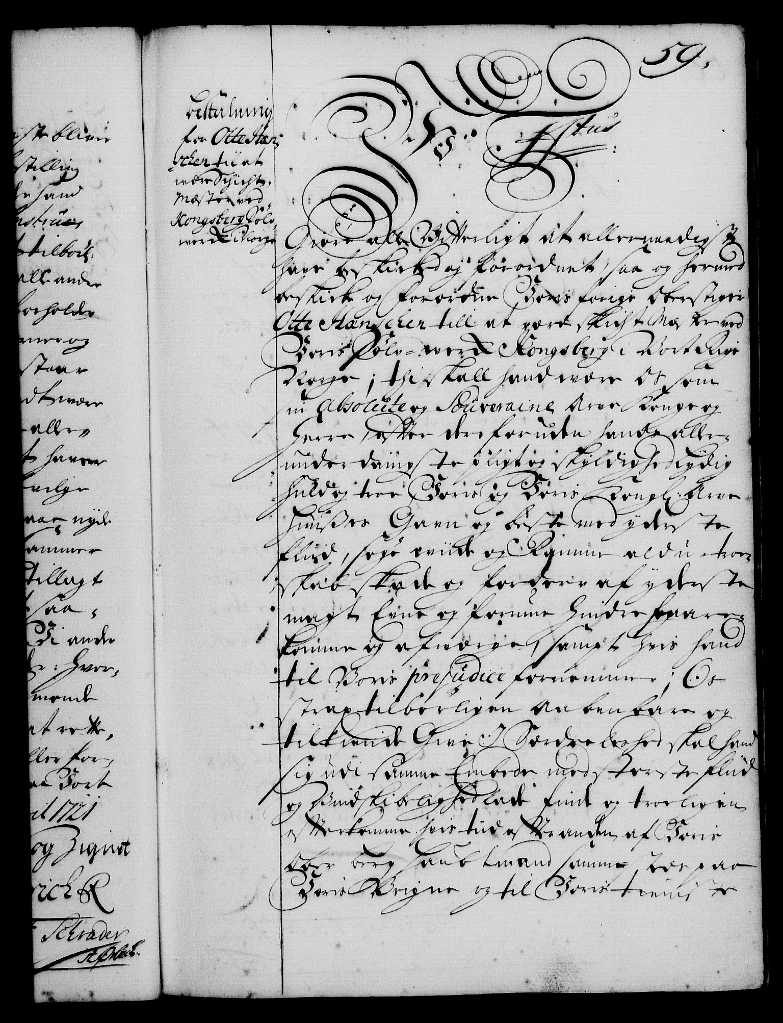 Rentekammeret, Kammerkanselliet, RA/EA-3111/G/Gg/Gge/L0001: Norsk bestallingsprotokoll med register (merket RK 53.25), 1720-1730, p. 59