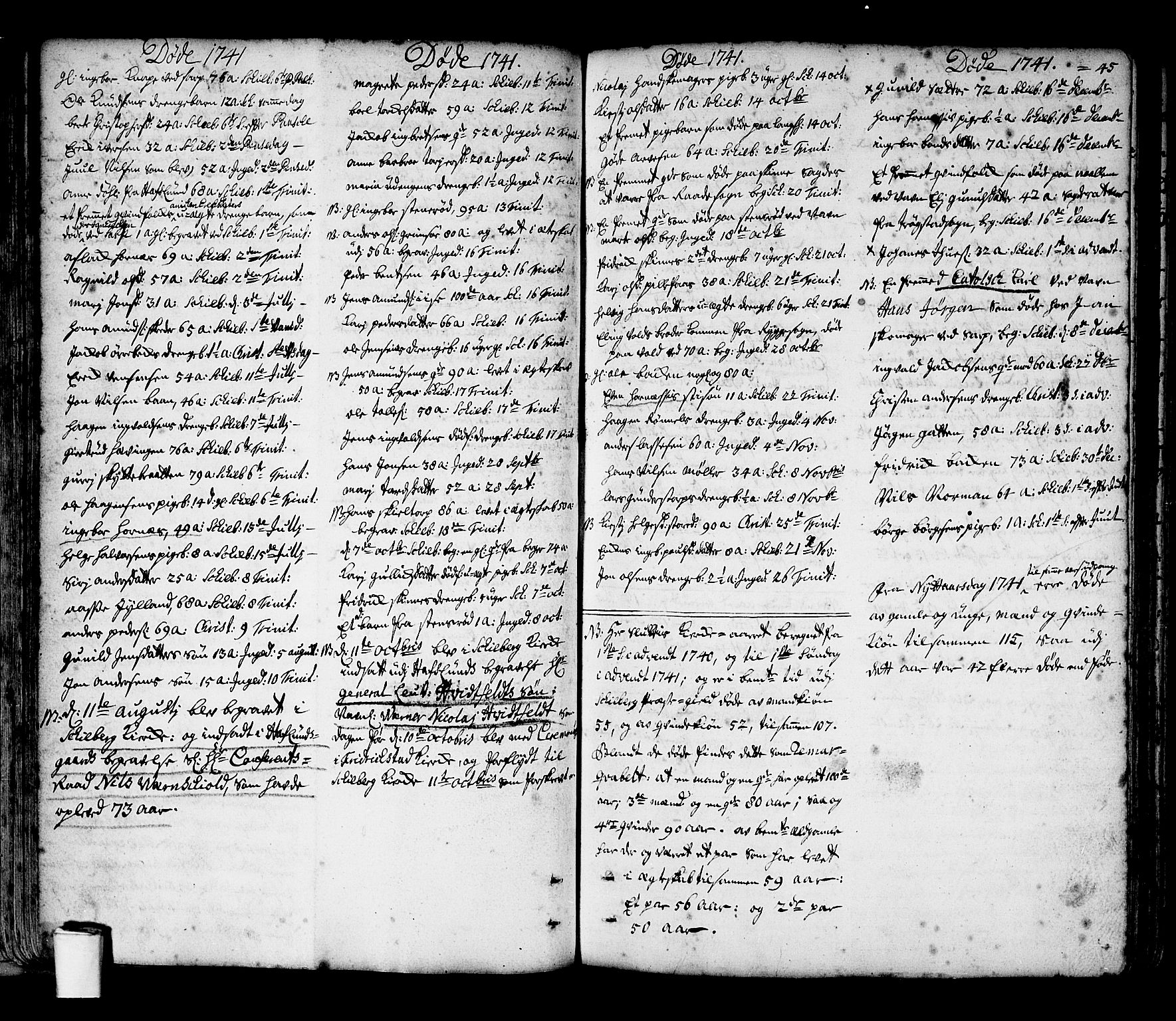 Skjeberg prestekontor Kirkebøker, SAO/A-10923/F/Fa/L0002: Parish register (official) no. I 2, 1726-1791, p. 45