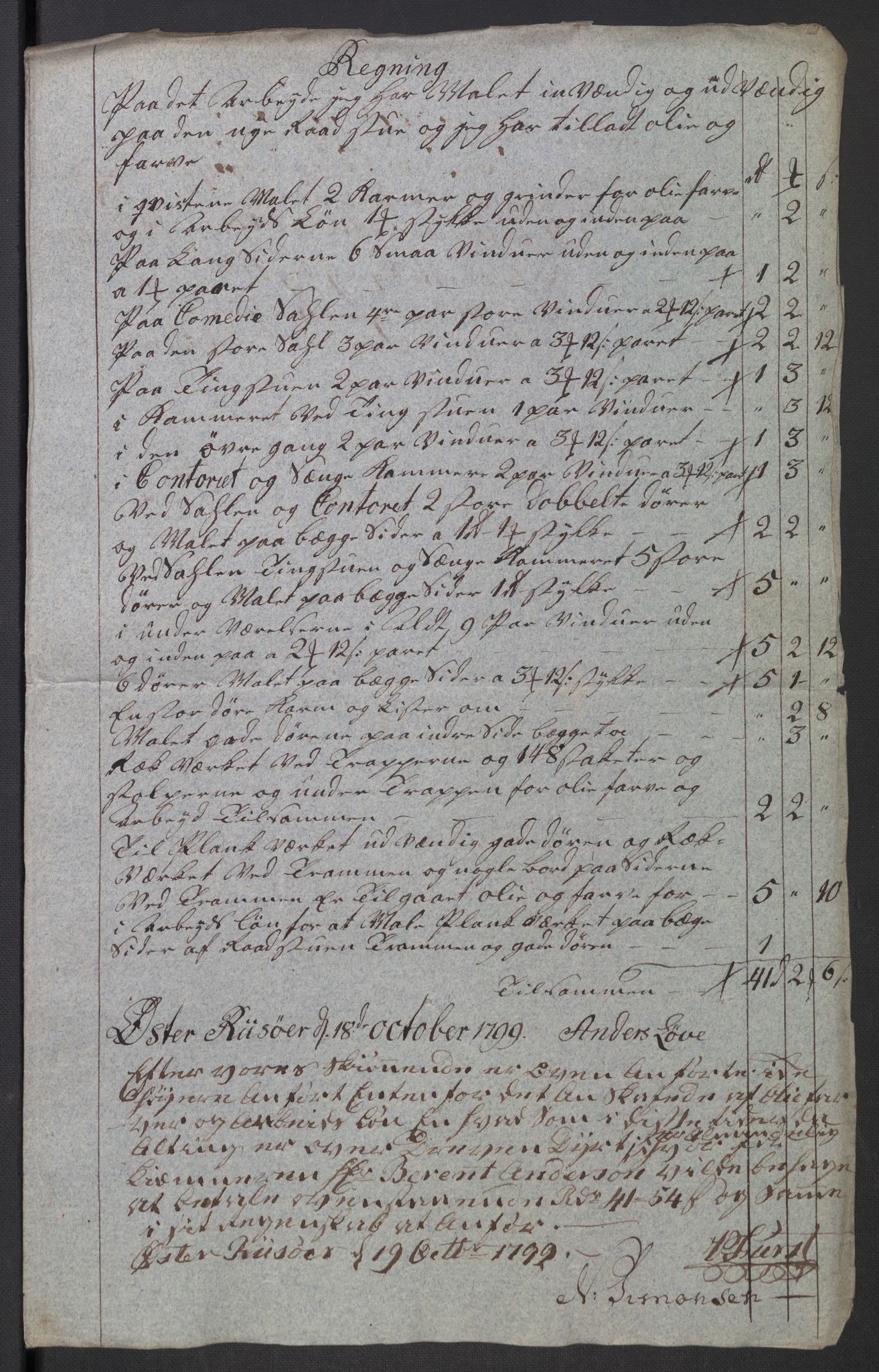 Danske Kanselli 1800-1814, AV/RA-EA-3024/K/Kk/Kka/Kkac/L0235: Kjøpstadregnskap Øster Risør, 1796-1800, p. 913