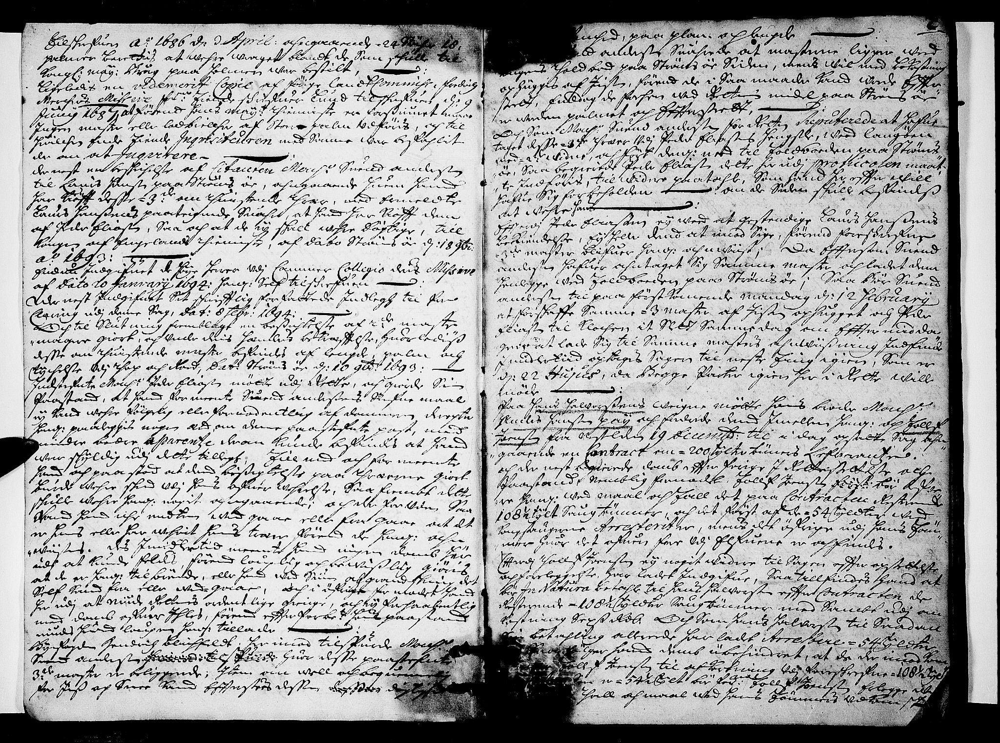 Drammen byfogd, AV/SAKO-A-222/F/Fa/L0024: Tingbok for Bragernes, 1694, p. 1b-2a