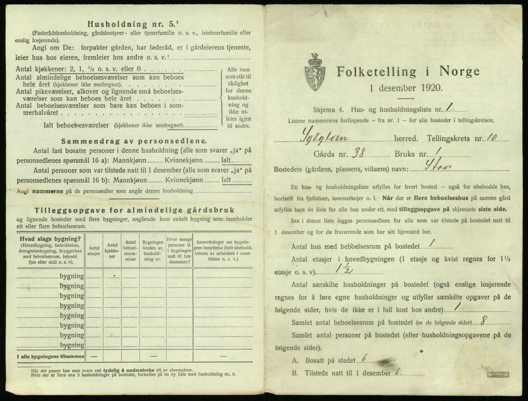 SAT, 1920 census for Sykkylven, 1920, p. 717