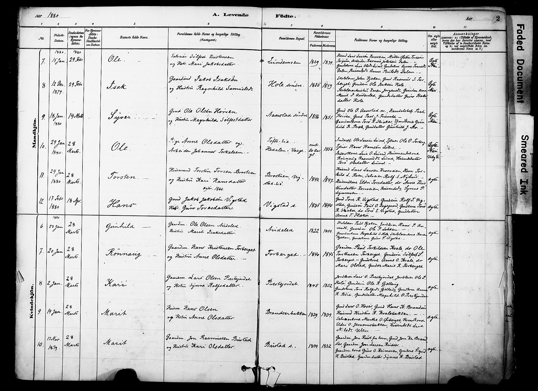 Skjåk prestekontor, AV/SAH-PREST-072/H/Ha/Haa/L0003: Parish register (official) no. 3, 1880-1907, p. 2