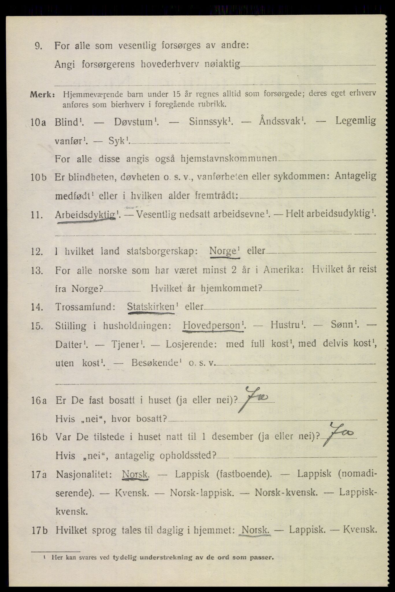 SAT, 1920 census for Saltdal, 1920, p. 5620