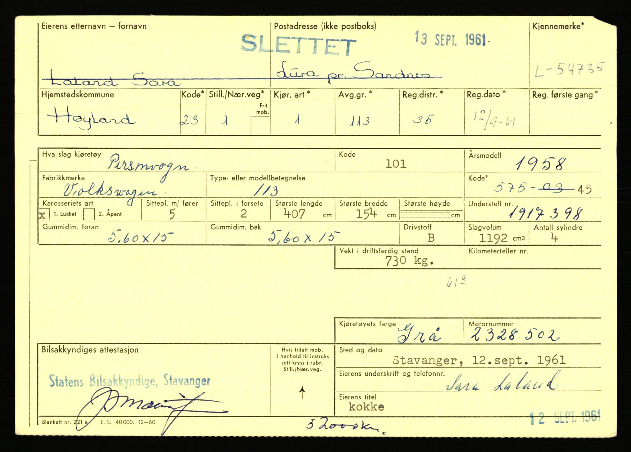 Stavanger trafikkstasjon, AV/SAST-A-101942/0/F/L0054: L-54200 - L-55699, 1930-1971, p. 1109