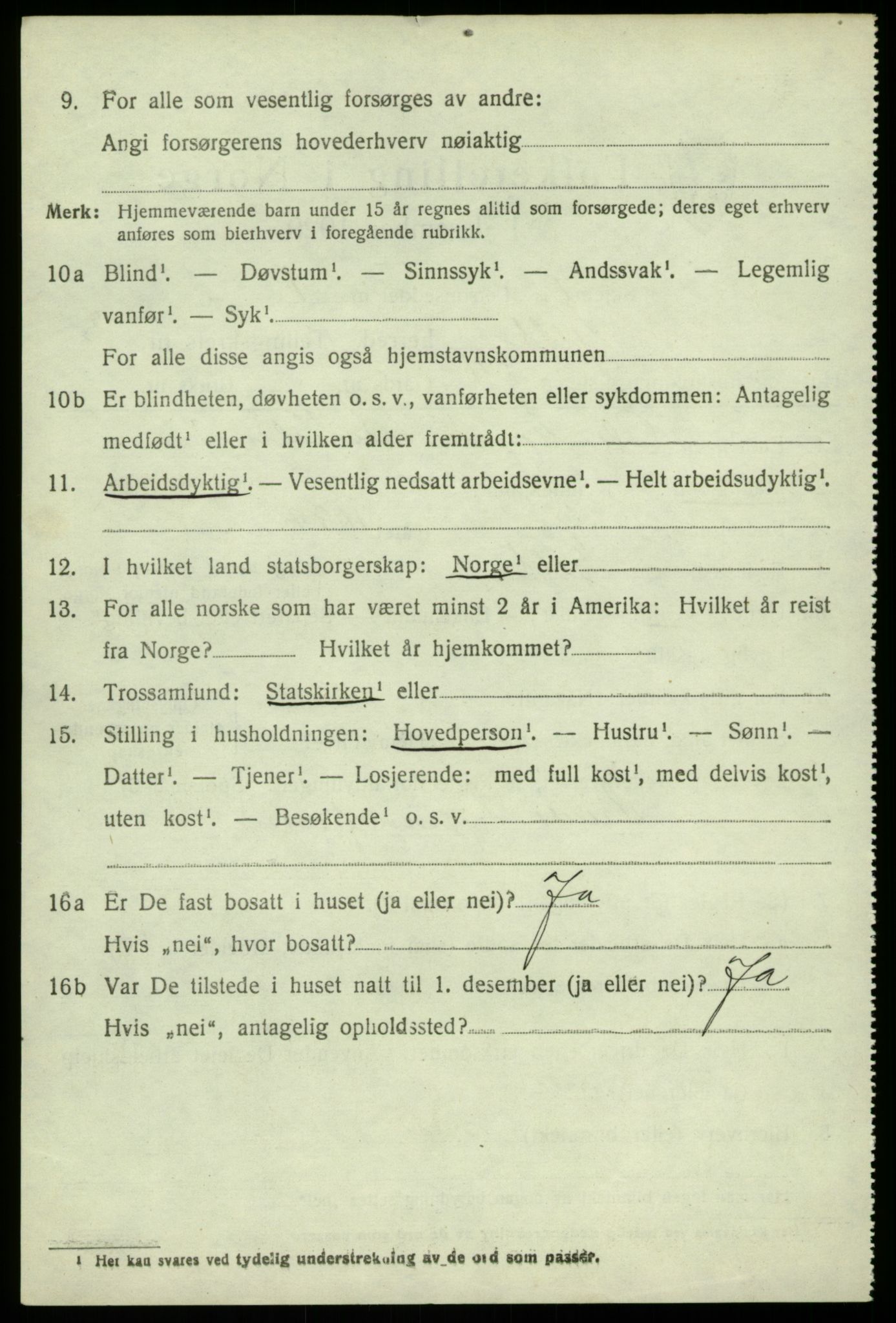 SAB, 1920 census for Fjell, 1920, p. 3671