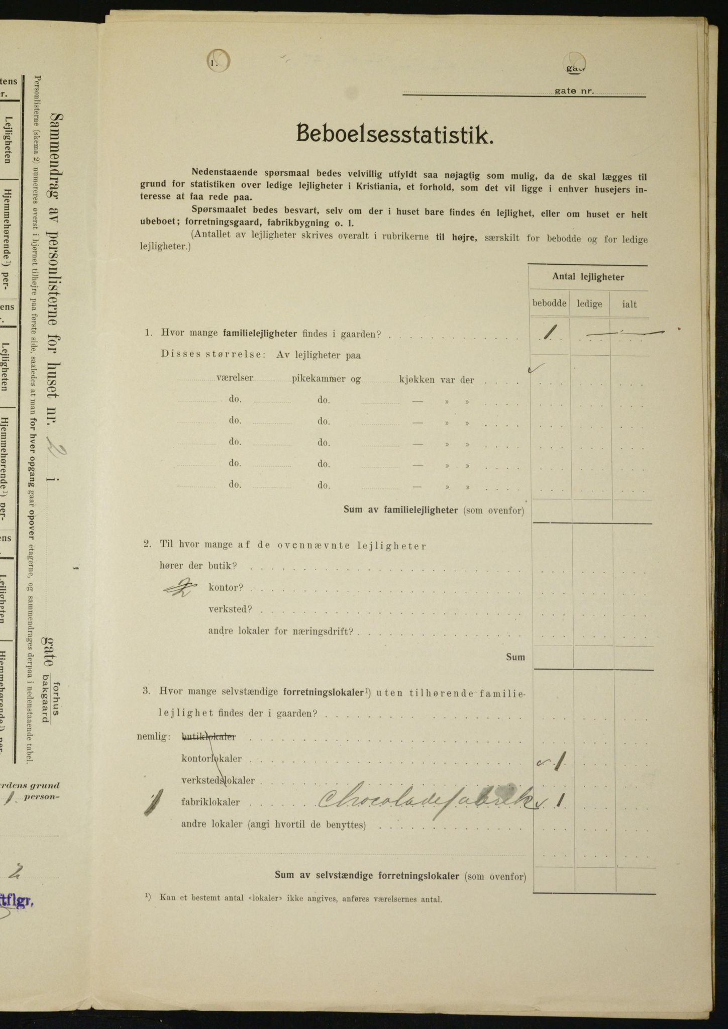 OBA, Municipal Census 1909 for Kristiania, 1909, p. 63035