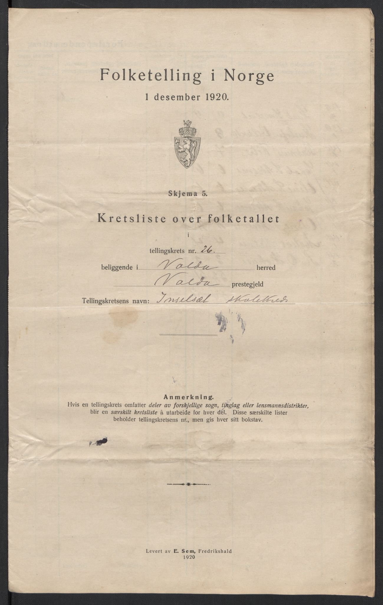 SAT, 1920 census for Volda, 1920, p. 81