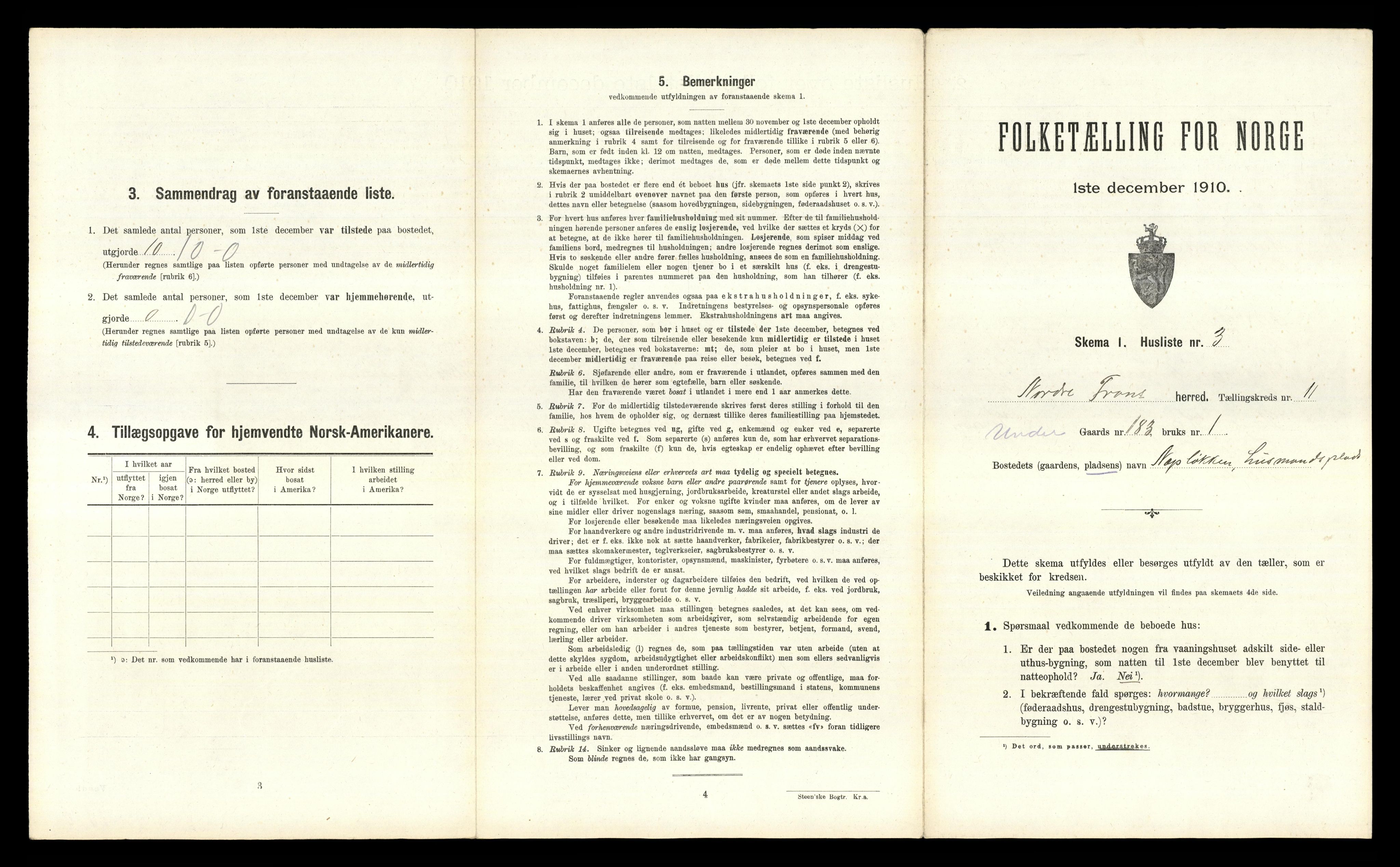 RA, 1910 census for Nord-Fron, 1910, p. 1374