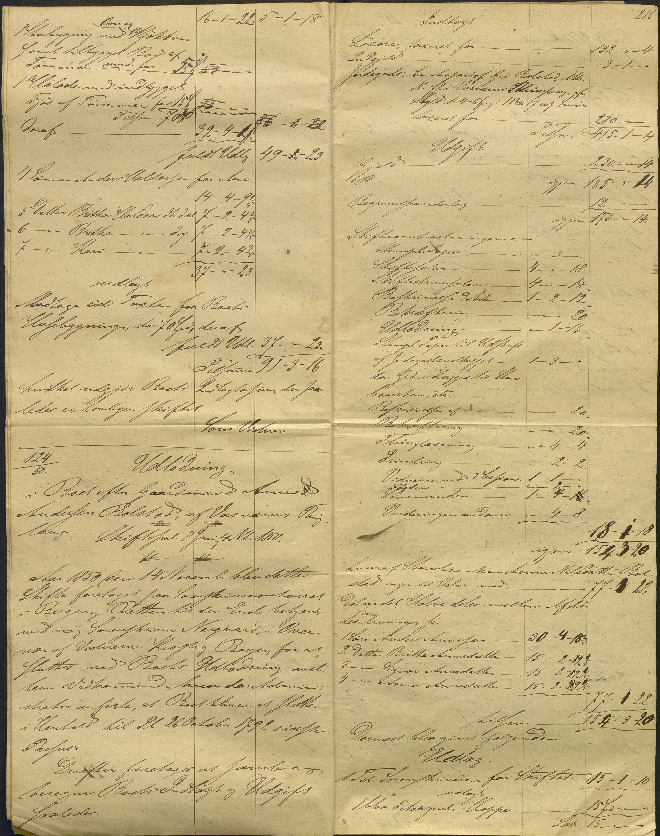 Nordhordland sorenskrivar, AV/SAB-A-2901/1/H/Hd/Hdb/L0001: Konsept til utlodningar, 1850-1852, p. 242