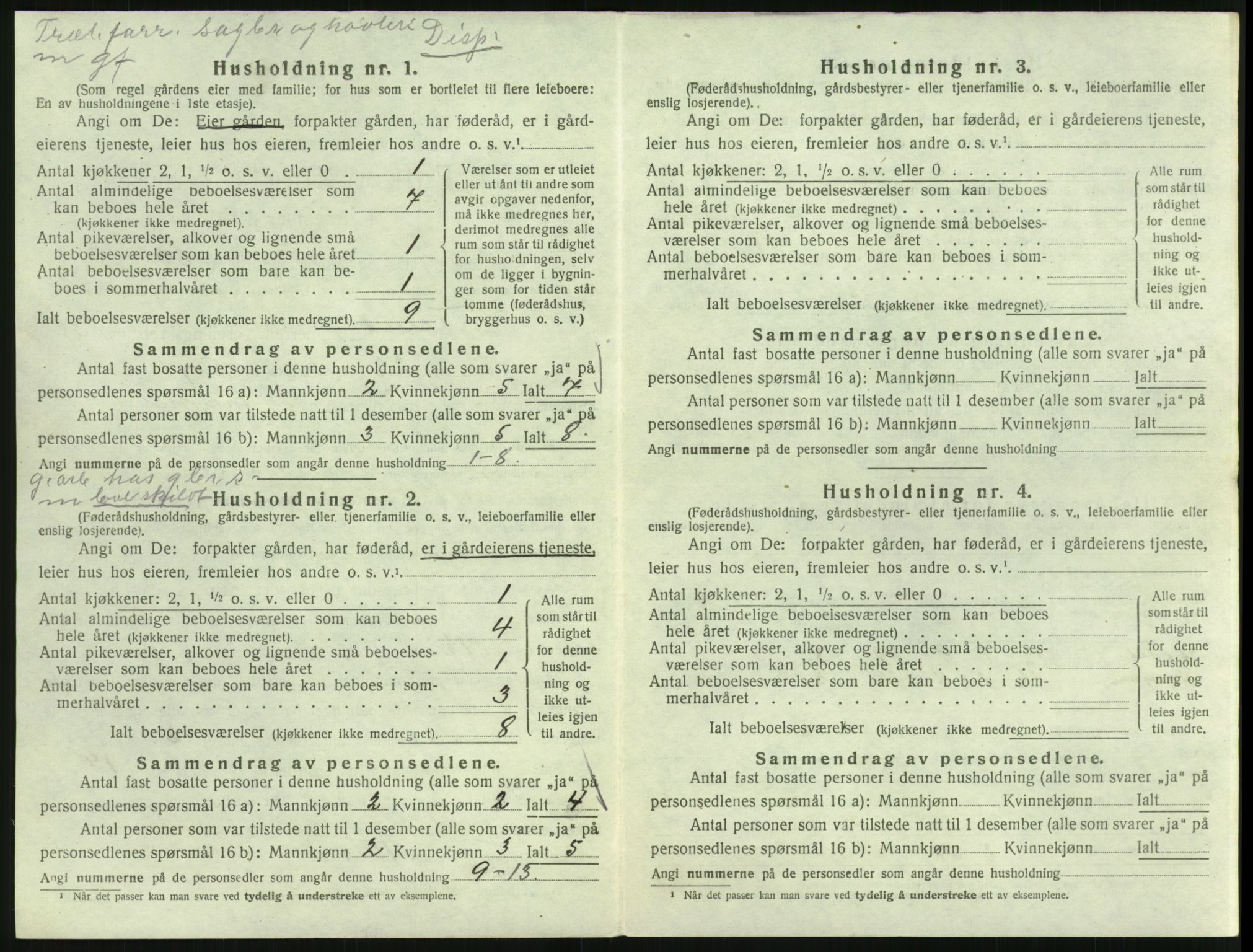 SAK, 1920 census for Froland, 1920, p. 416