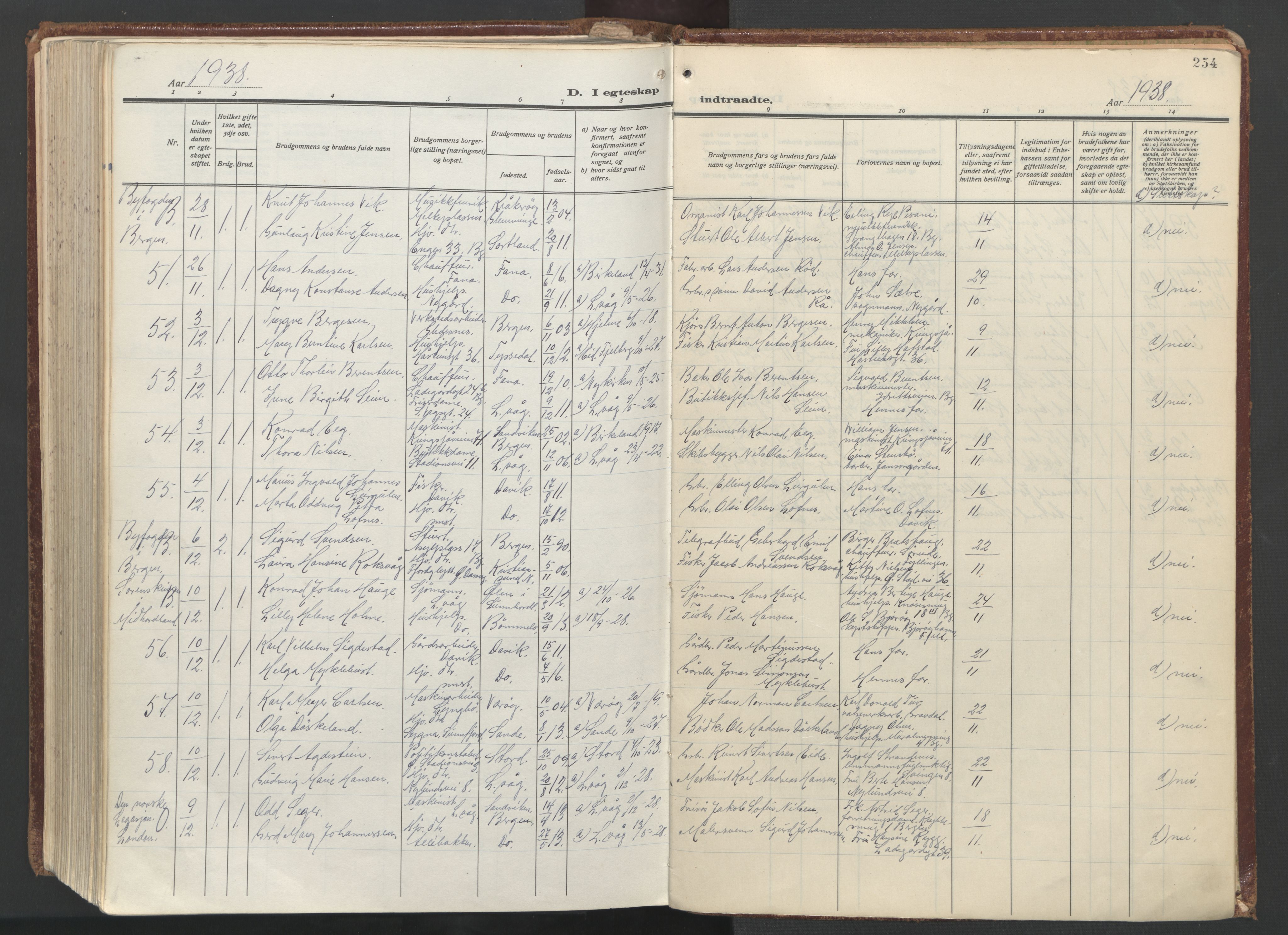 Laksevåg Sokneprestembete, SAB/A-76501/H/Ha/Haa/Haac/L0001: Parish register (official) no. C 1, 1925-1944, p. 254