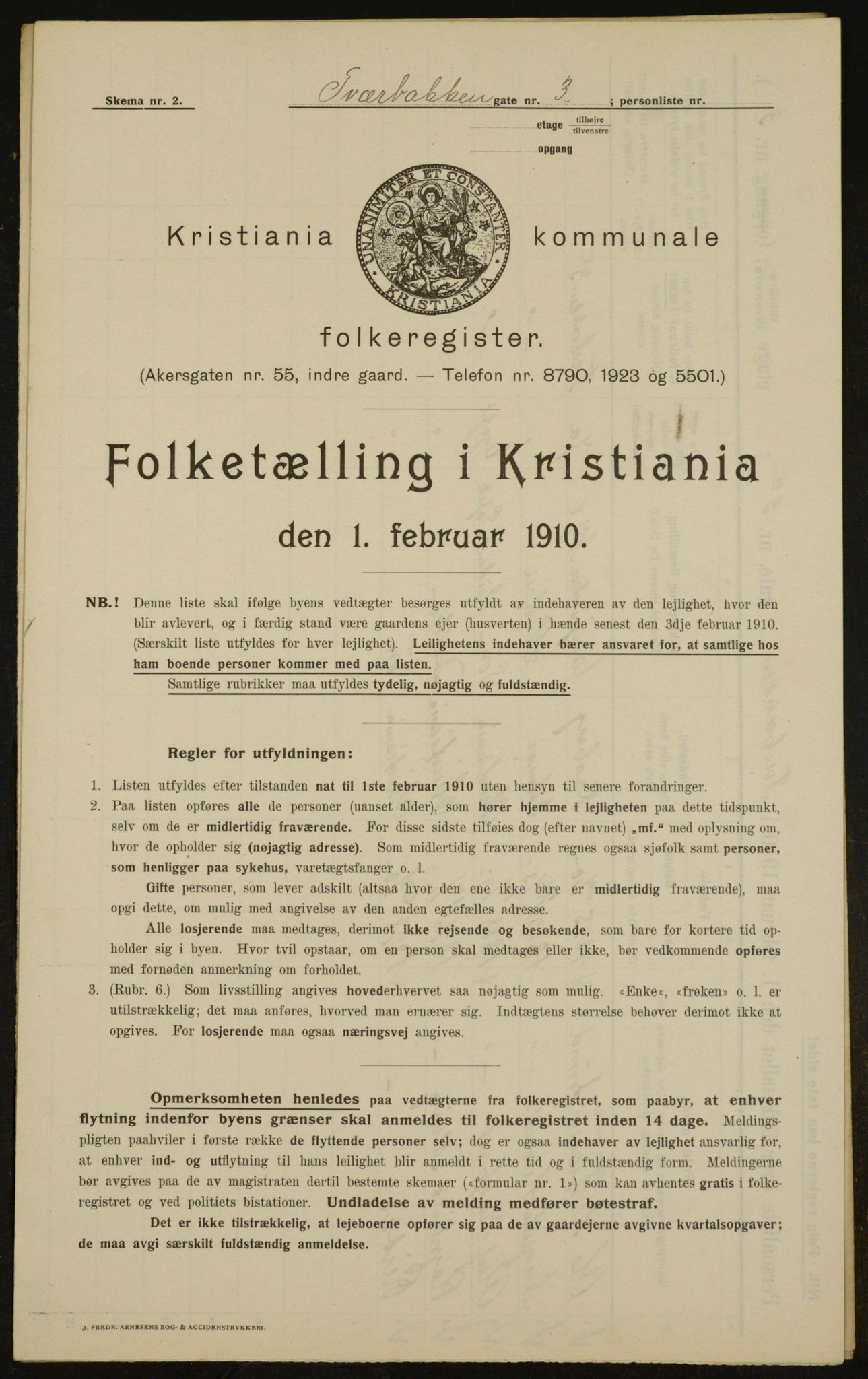 OBA, Municipal Census 1910 for Kristiania, 1910, p. 111416