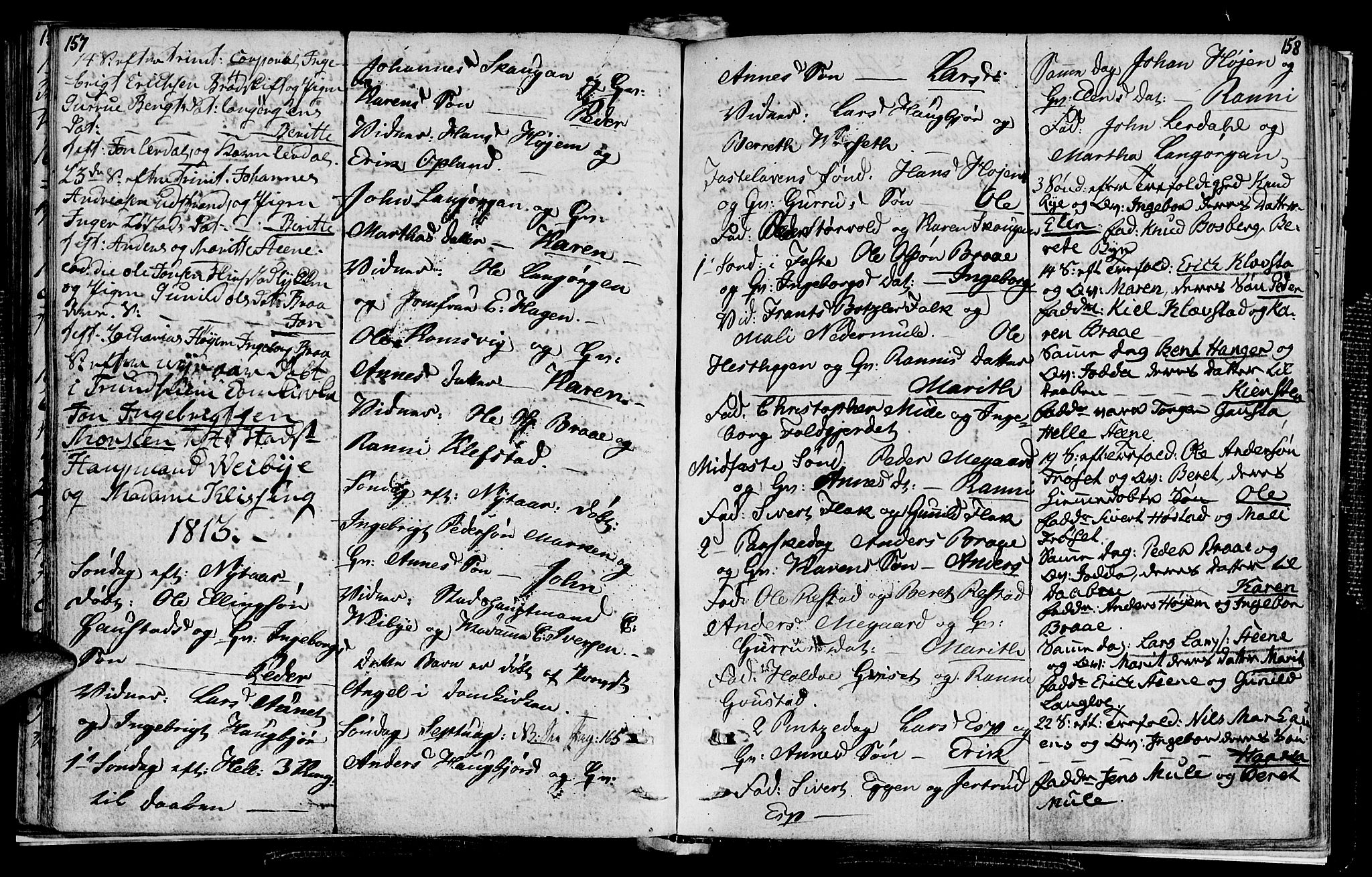 Ministerialprotokoller, klokkerbøker og fødselsregistre - Sør-Trøndelag, SAT/A-1456/612/L0371: Parish register (official) no. 612A05, 1803-1816, p. 157-158