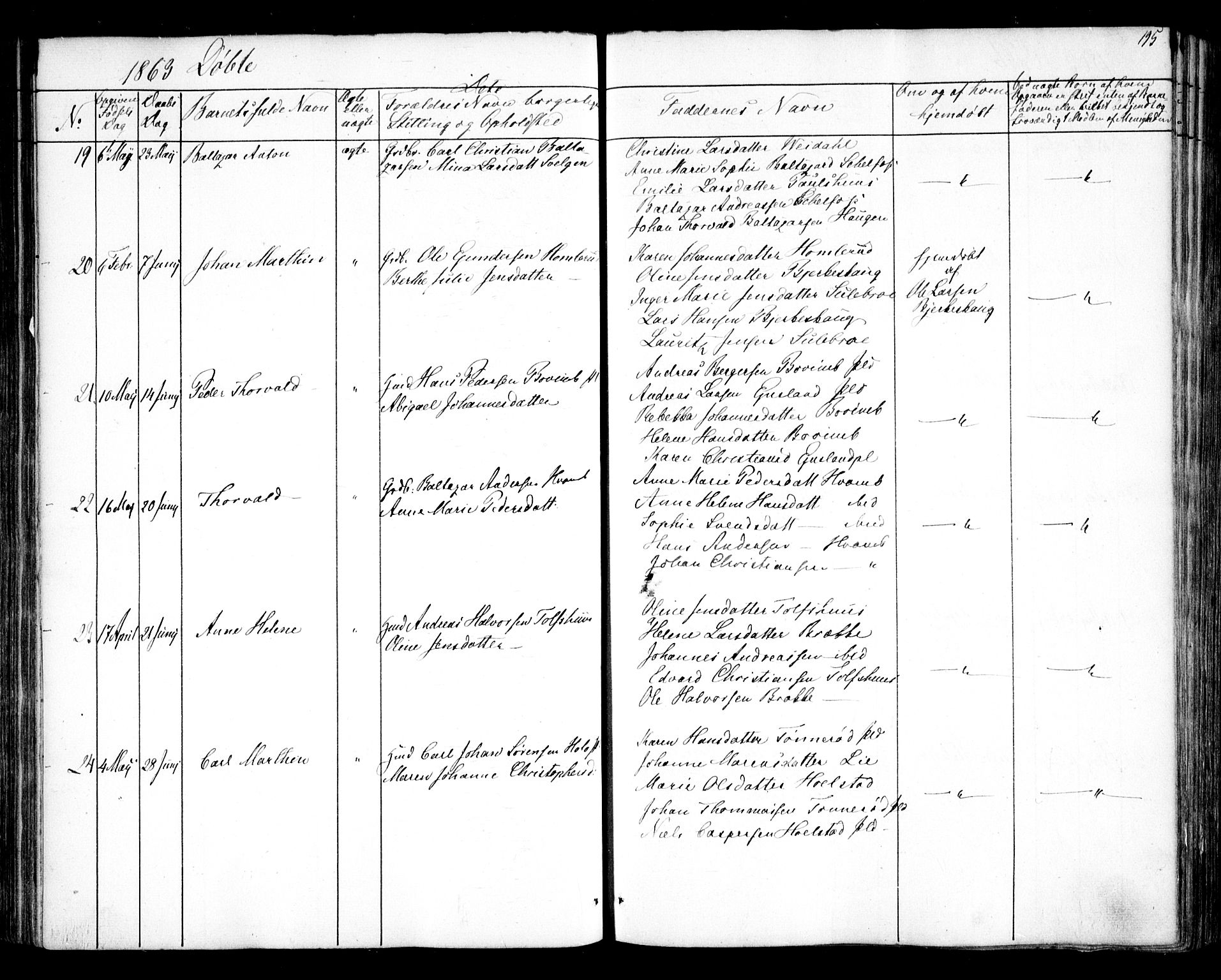 Hobøl prestekontor Kirkebøker, SAO/A-2002/F/Fa/L0003: Parish register (official) no. I 3, 1842-1864, p. 195