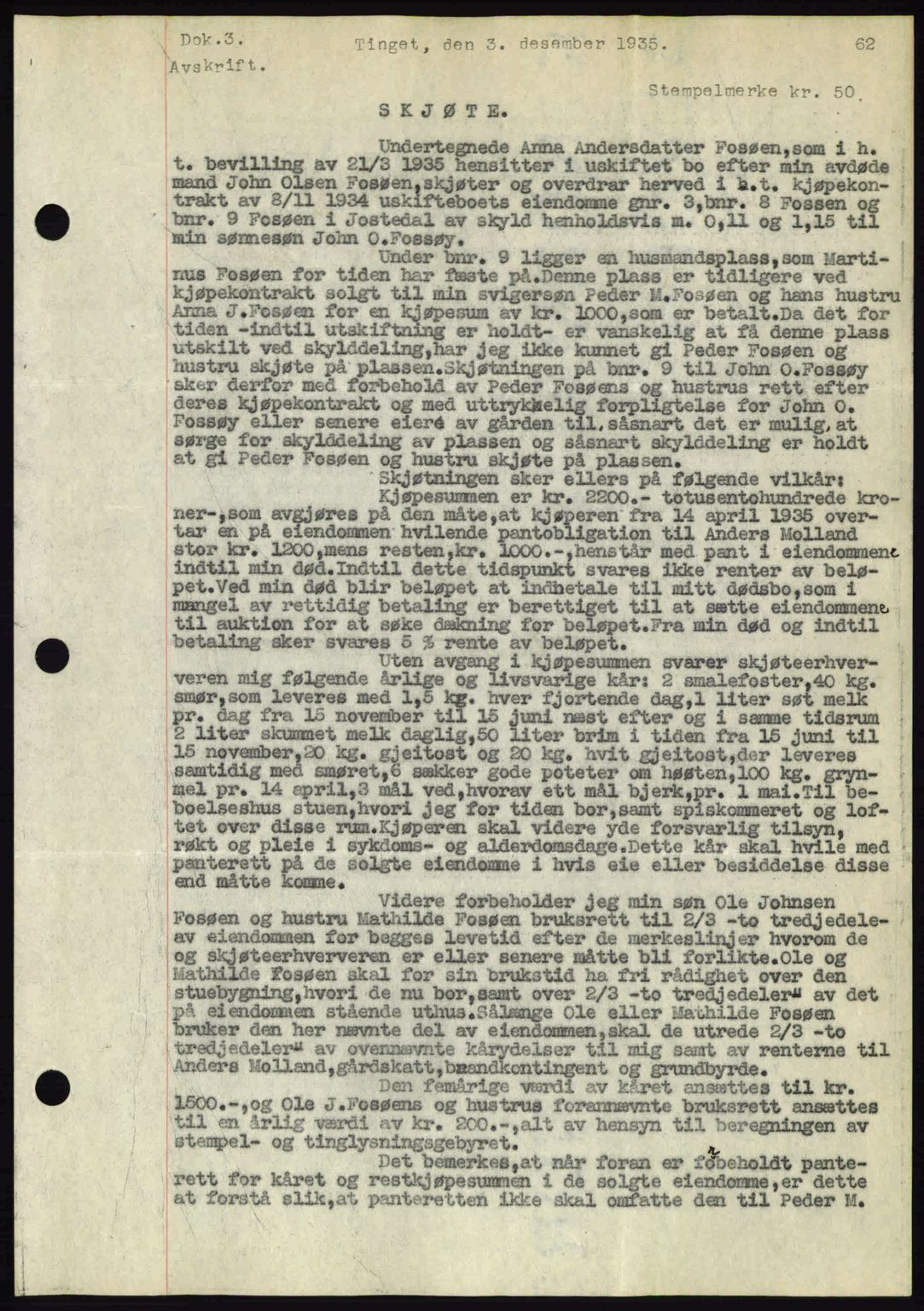 Indre Sogn tingrett, SAB/A-3301/1/G/Gb/Gba/L0030: Mortgage book no. 30, 1935-1937, Deed date: 03.12.1935