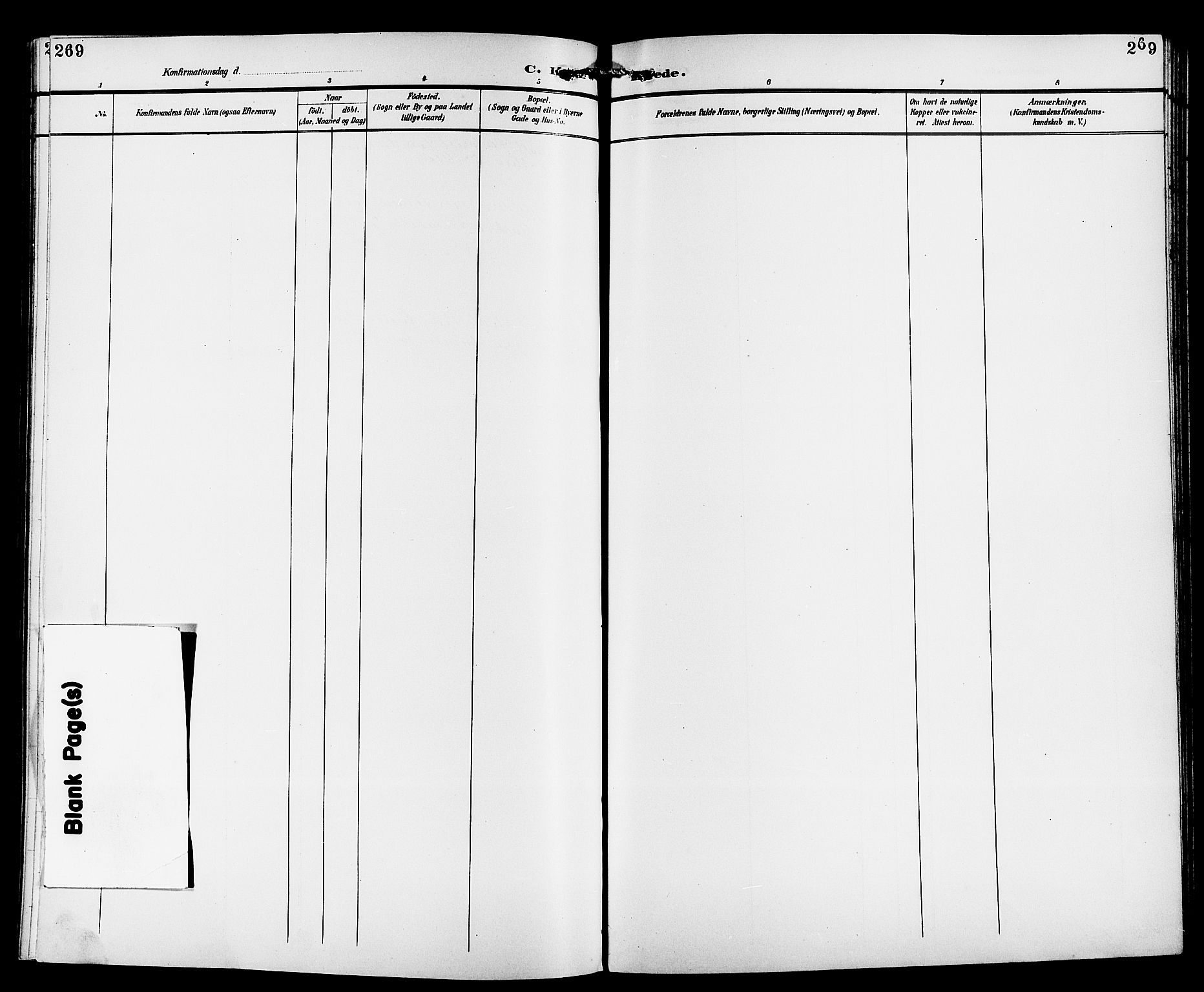 Tønsberg kirkebøker, SAKO/A-330/G/Ga/L0007: Parish register (copy) no. 7, 1896-1904, p. 269