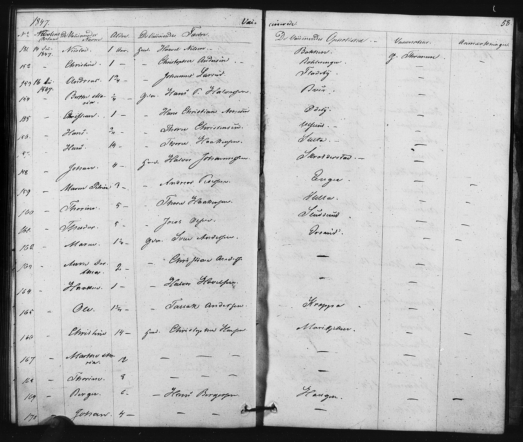 Enebakk prestekontor Kirkebøker, AV/SAO-A-10171c/F/Fa/L0015: Parish register (official) no. I 15, 1830-1867, p. 58