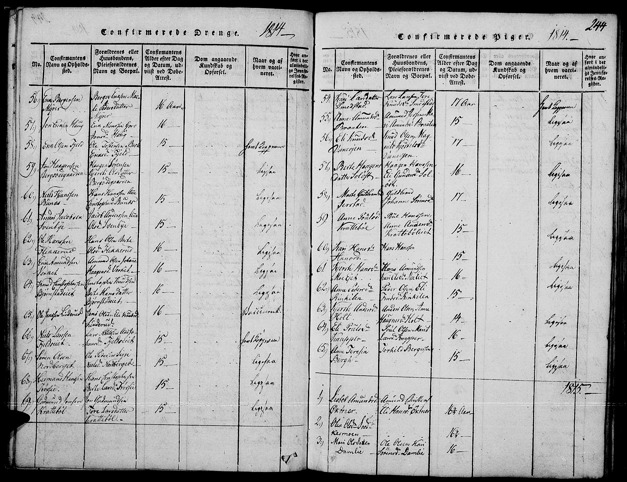 Strøm-Odalen prestekontor, AV/SAH-PREST-028/H/Ha/Haa/L0006: Parish register (official) no. 6, 1814-1850, p. 244