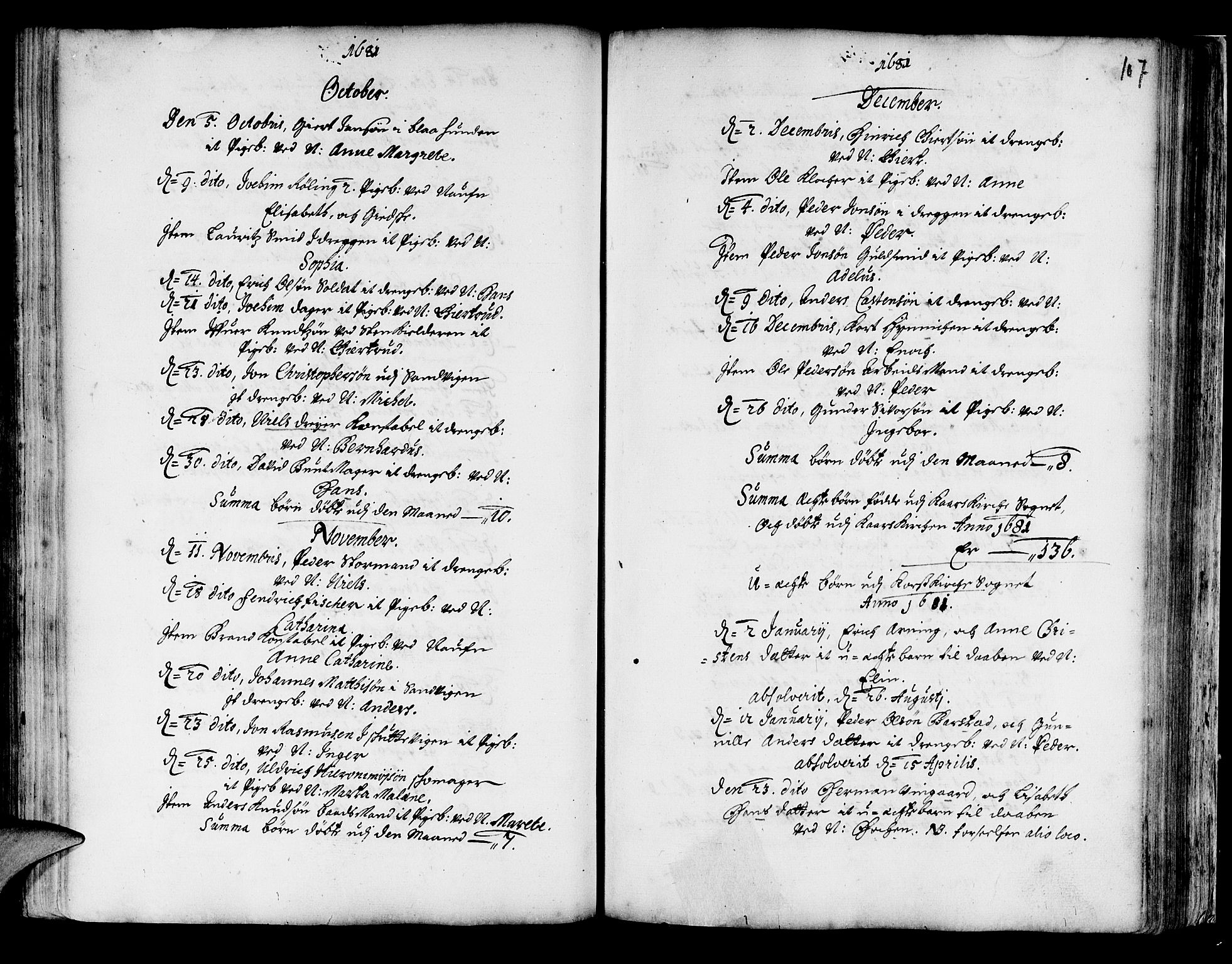 Korskirken sokneprestembete, SAB/A-76101/H/Haa/L0001: Parish register (official) no. A 1, 1674-1688, p. 107