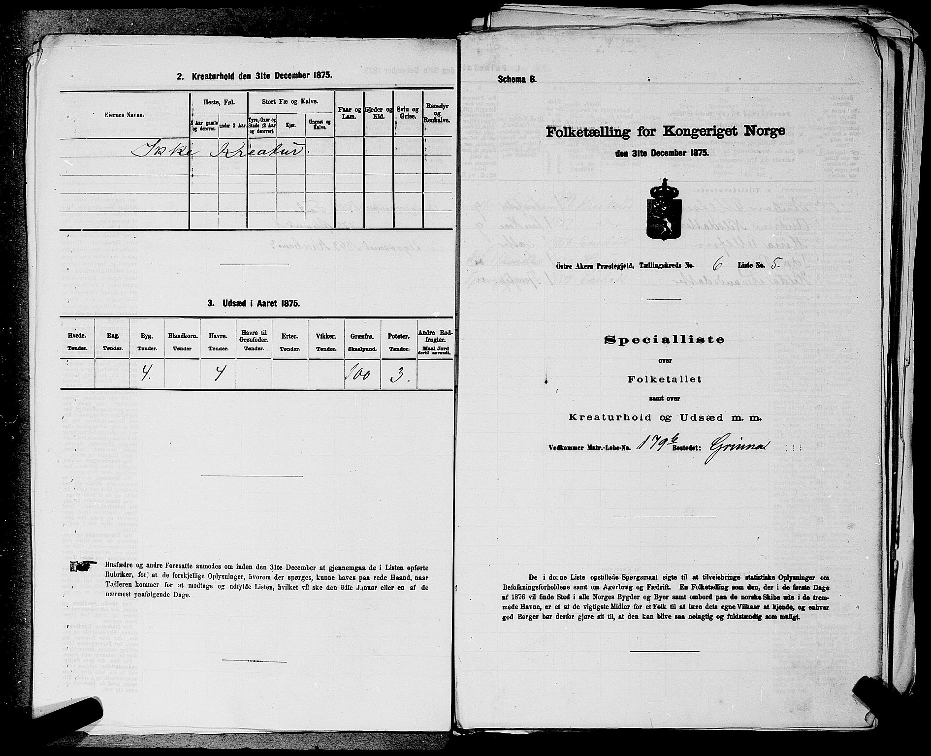 RA, 1875 census for 0218bP Østre Aker, 1875, p. 1569