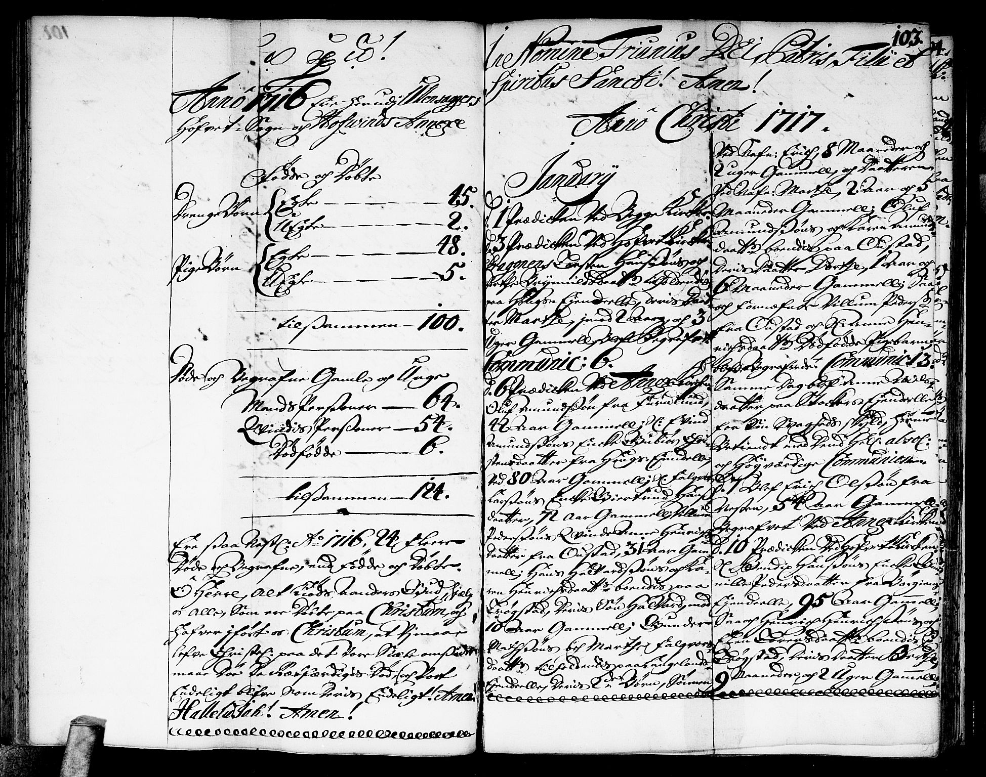 Ullensaker prestekontor Kirkebøker, AV/SAO-A-10236a/F/Fa/L0003: Parish register (official) no. I 3, 1711-1720, p. 103