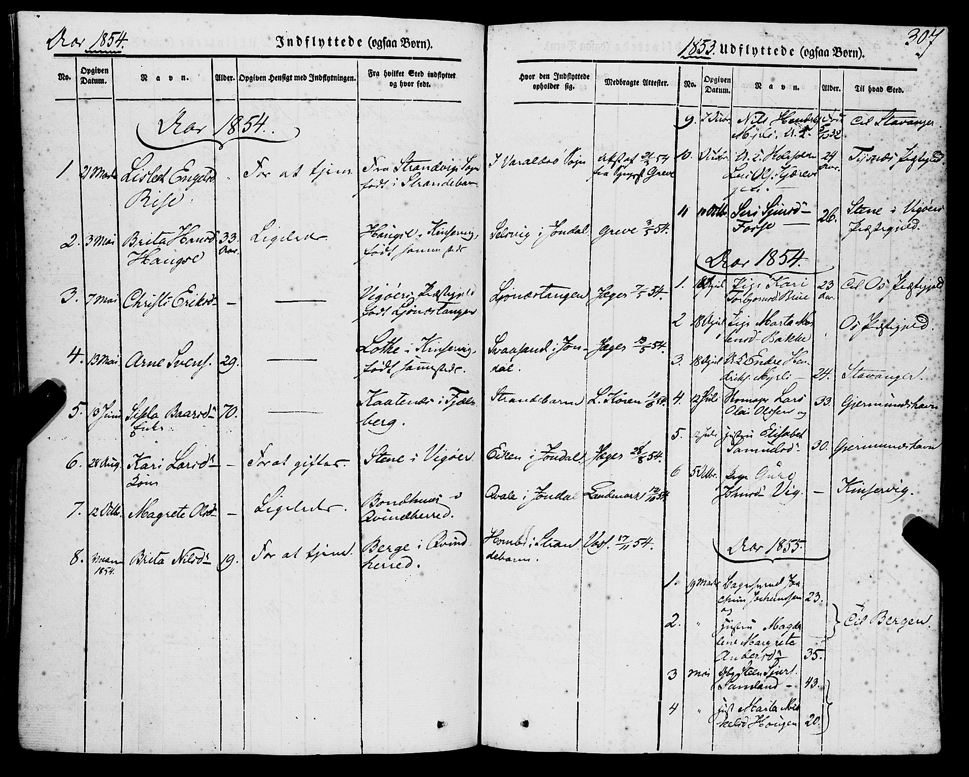 Strandebarm sokneprestembete, AV/SAB-A-78401/H/Haa: Parish register (official) no. A 7, 1844-1872, p. 307